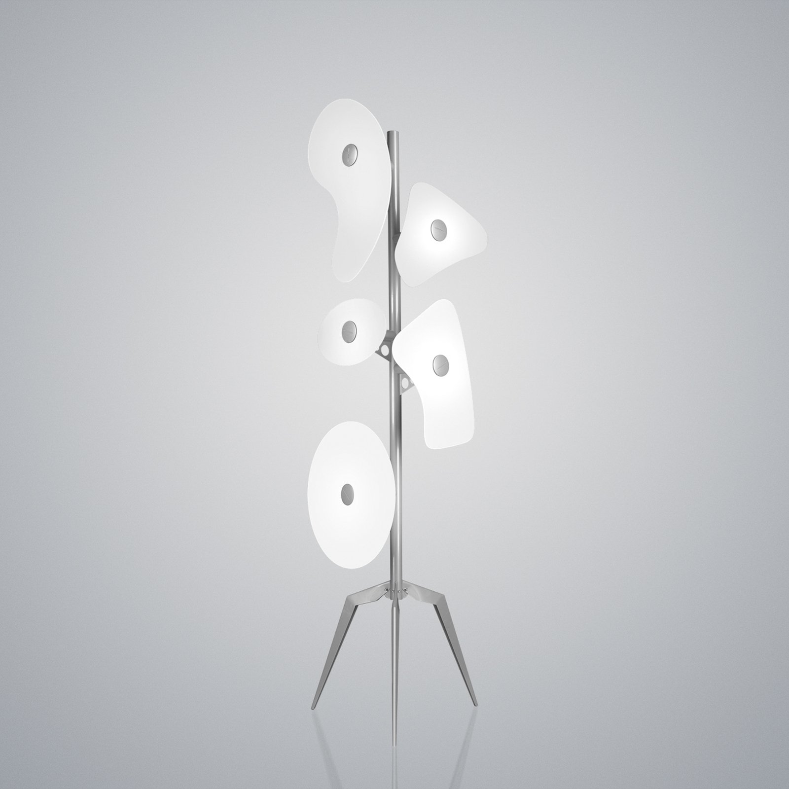 Foscarini Orbital floor lamp, glass elements white