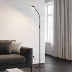 Lindby LED-Stehleuchte Maori, 140 cm, μαύρο, CCT, ρυθμιζόμενο