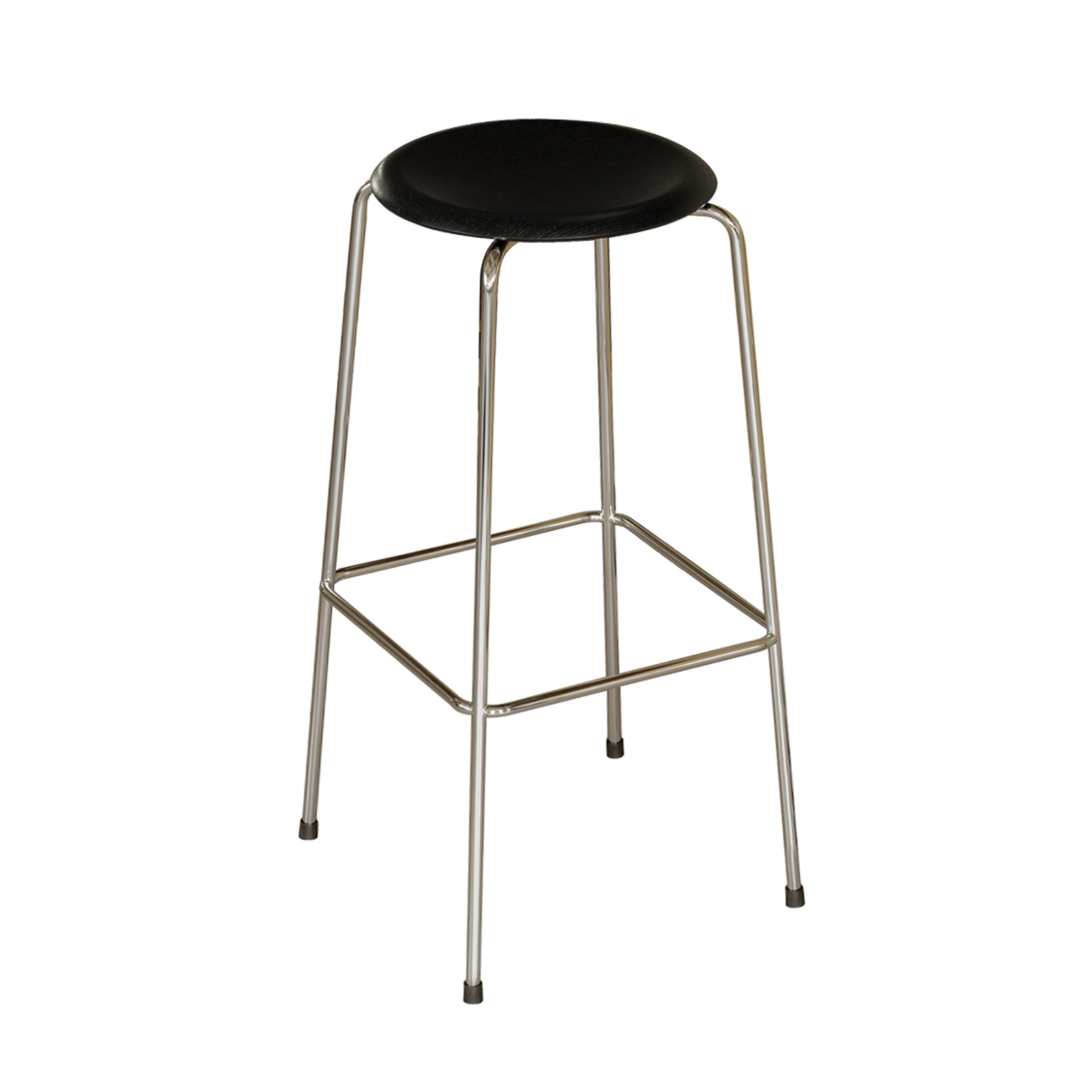 Tabouret High Dot, 76 cm, chrome/gris fumé, bois - FRITZ HANSEN