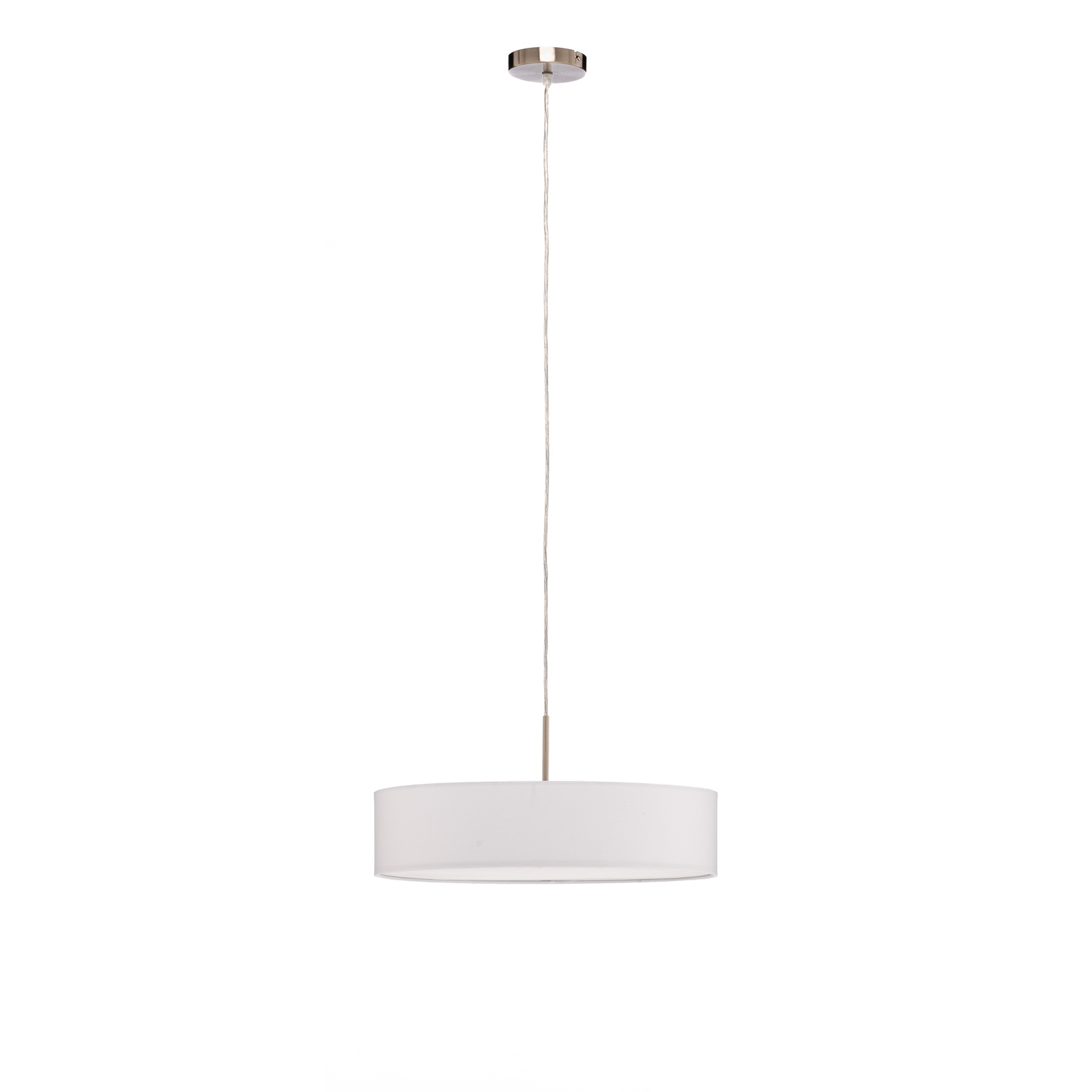 Candeeiro suspenso Lindby Sebatin, Ø 50 cm, branco, tecido, E27