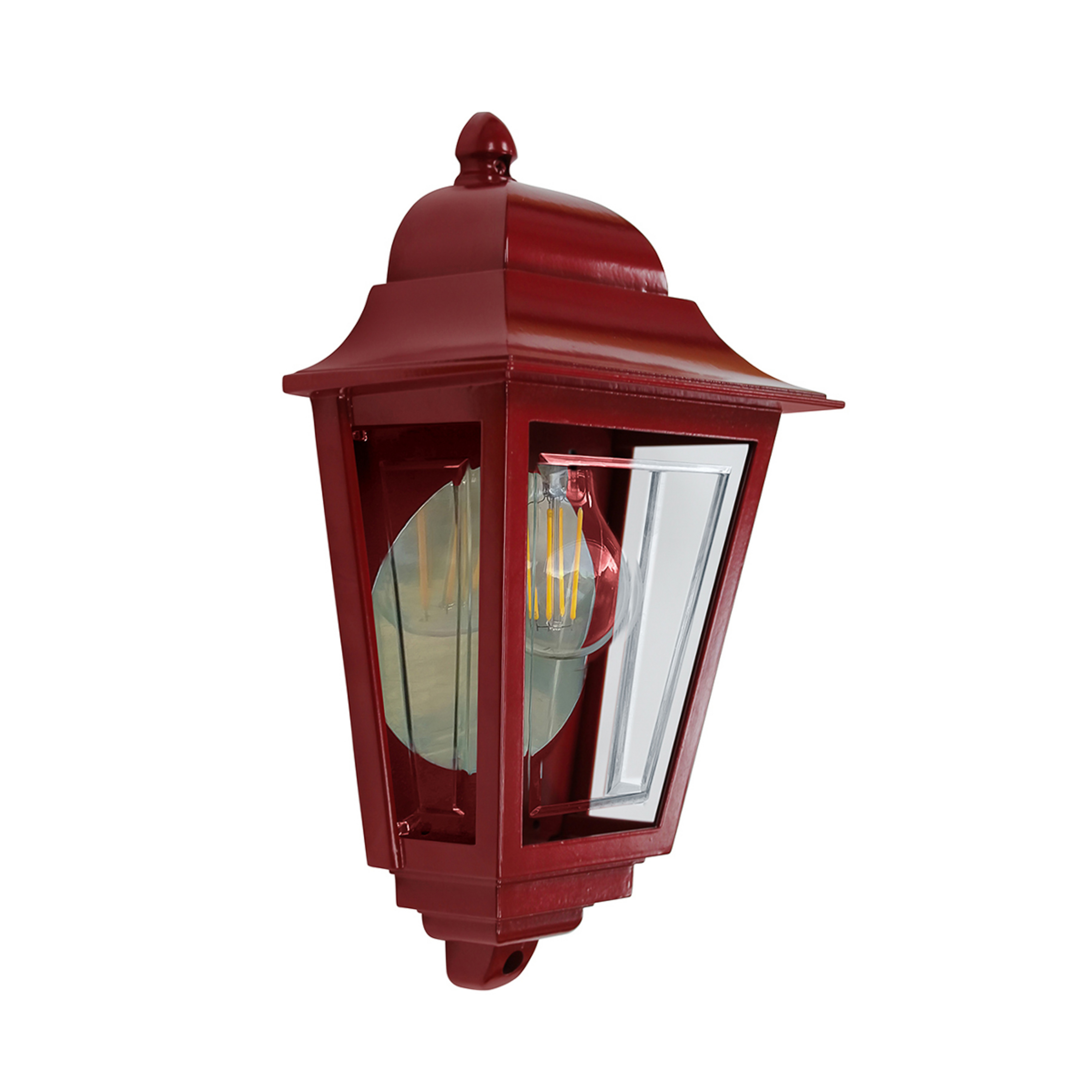 Candeeiro de parede exterior Deco Lane, vermelho, lanterna, alumínio, IP44