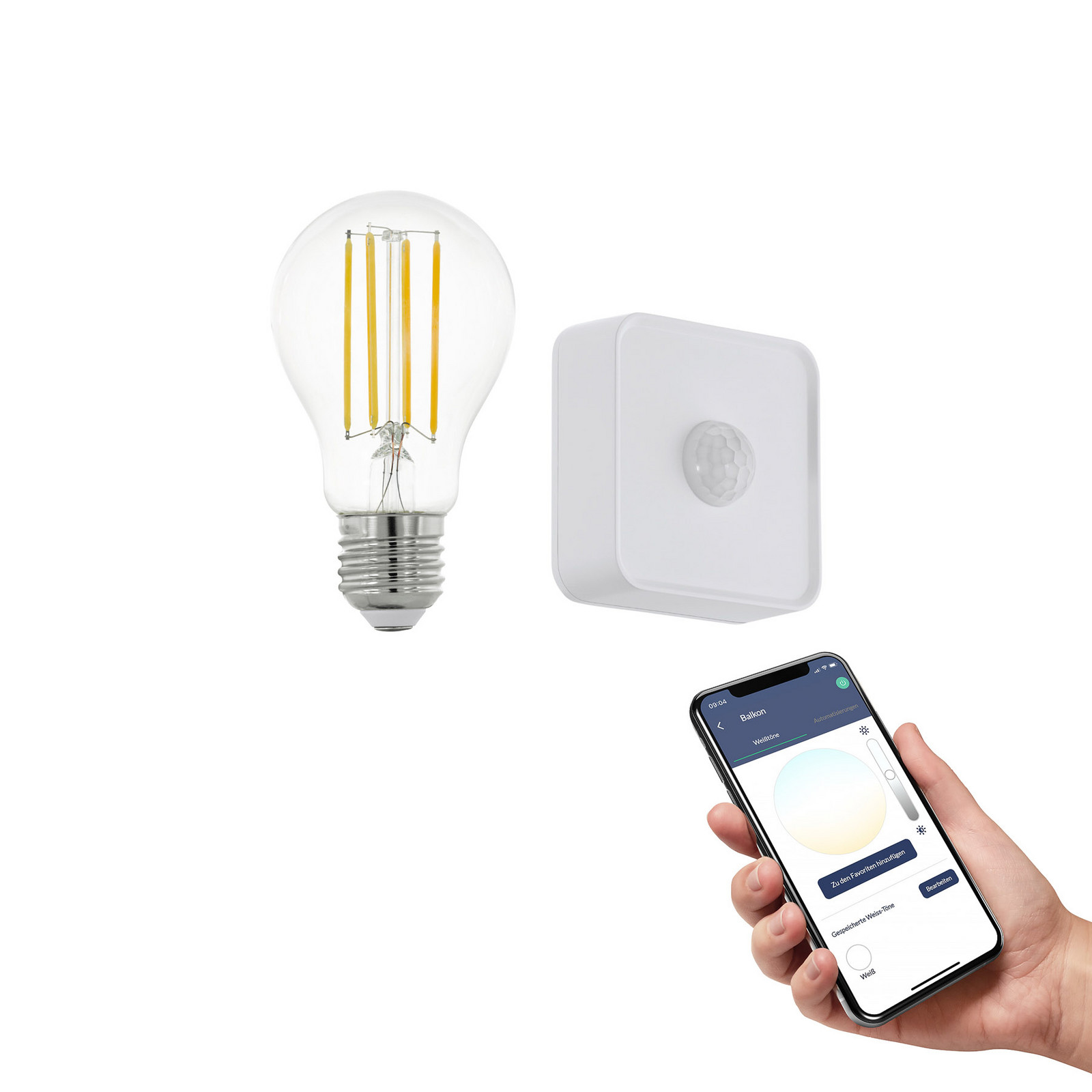 EGLO connect-z E27 A60 6W 806lm 4000K cu senzor - clar