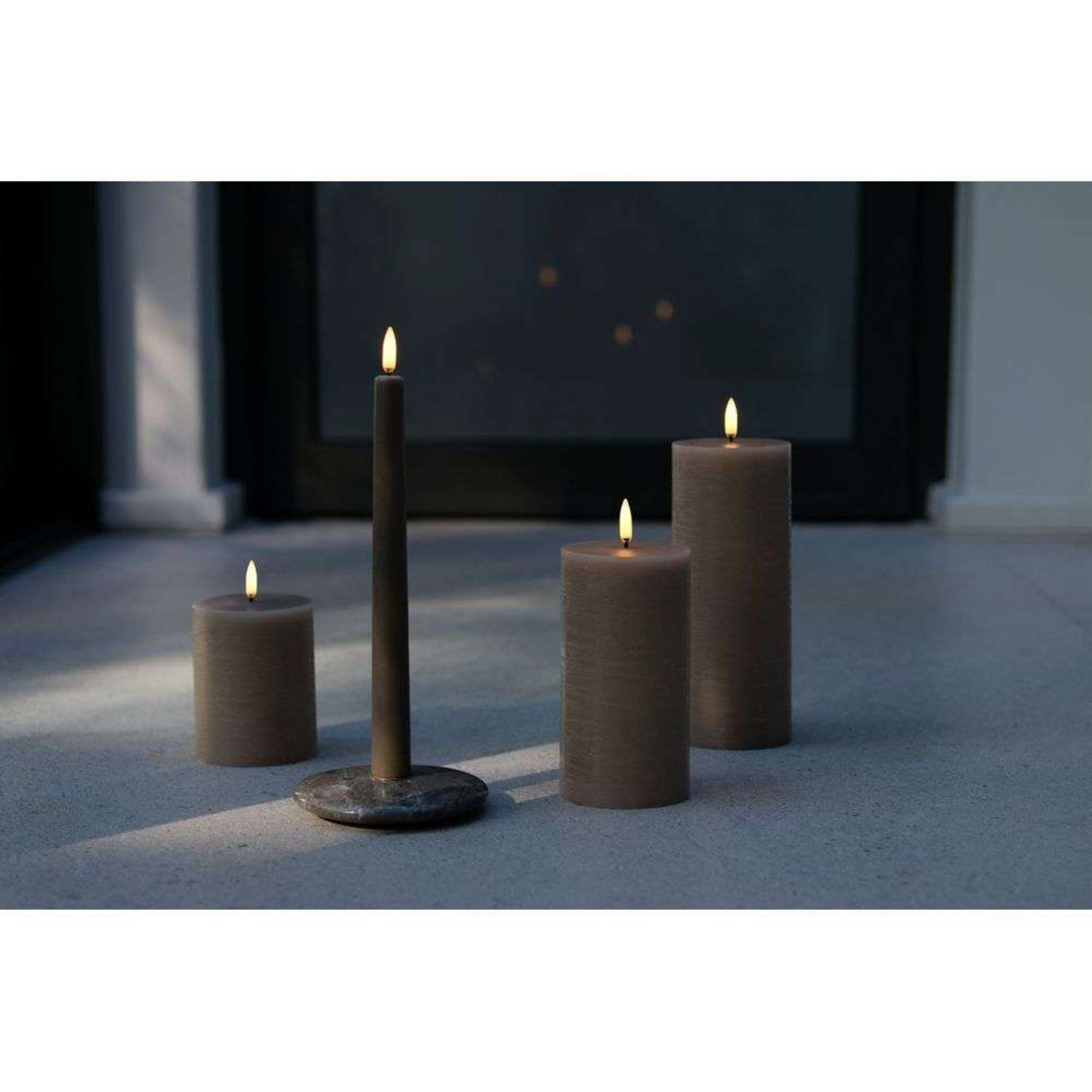 Pillar Candle LED 7,8 x 10,1 cm Rustic Brown - Uyuni Lighting