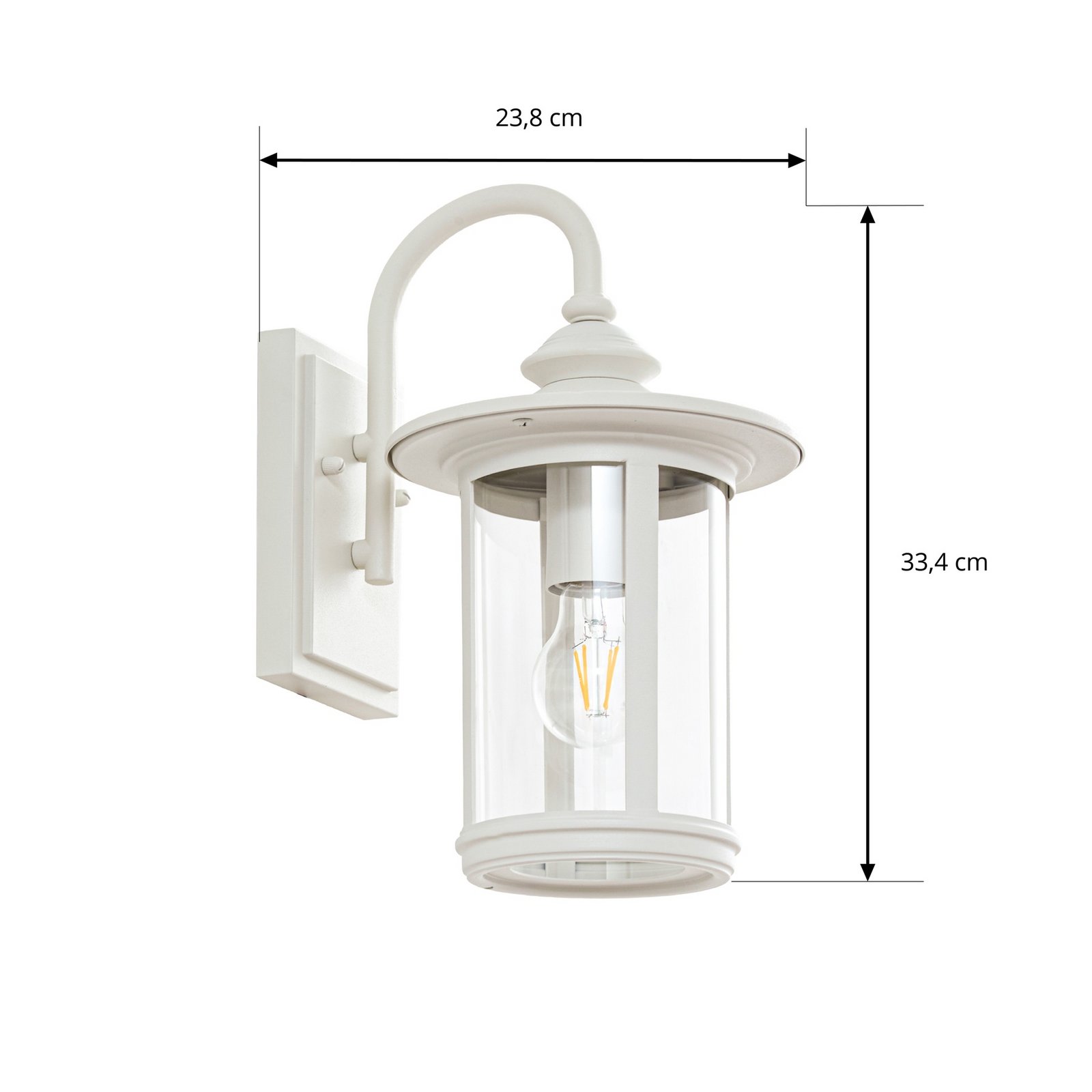 Zayn udendørs væglampe, højde 33 cm, glas, hvid, IP23 - Lindby Zayn udendørs væglampe, højde 33 cm, glas, hvid, IP23 - Lindby