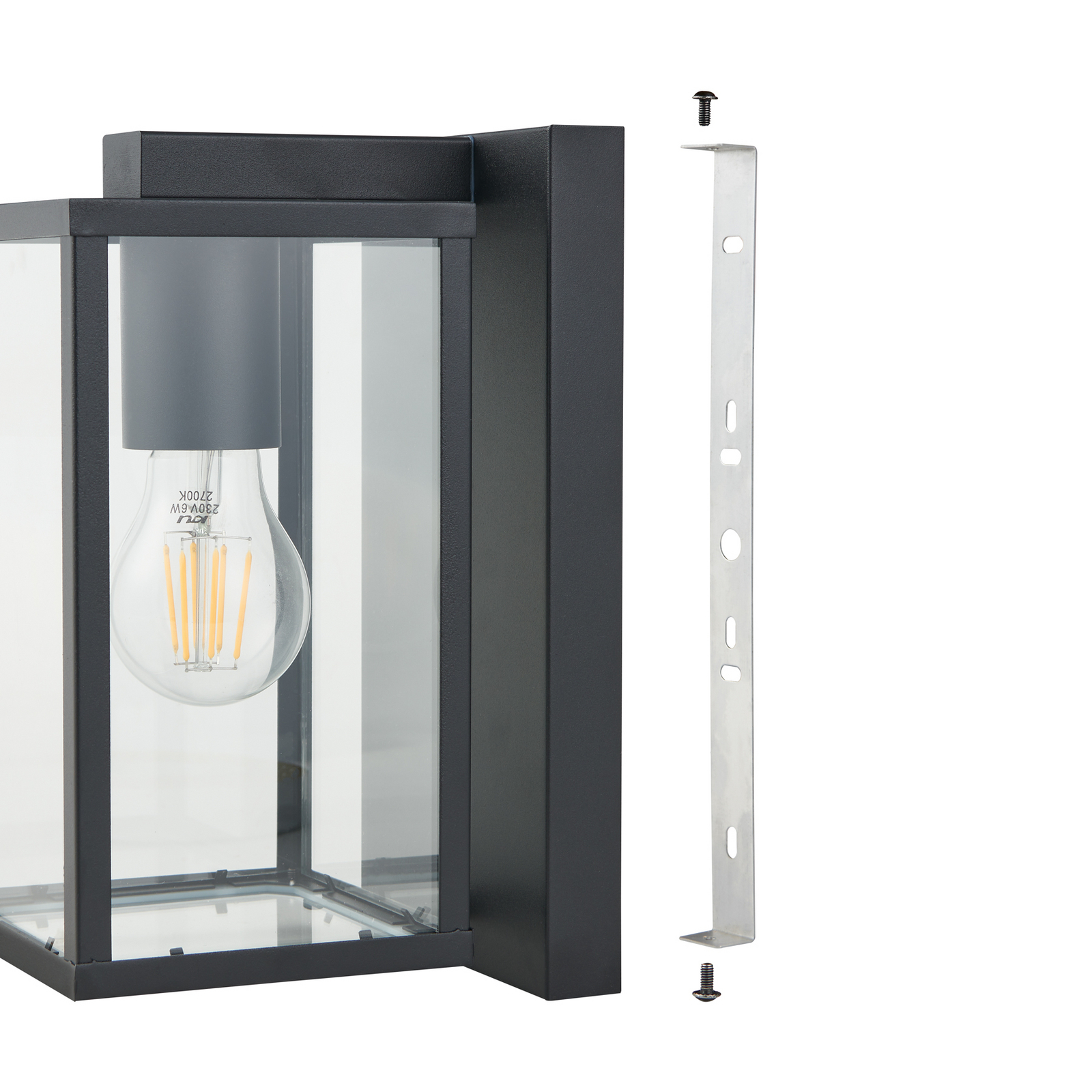 EGLO Budrone buitenwandlamp, zwart/helder