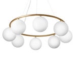 Miira 8 Circular lysekrone, messing/opal, Ø 100 cm - Nuura