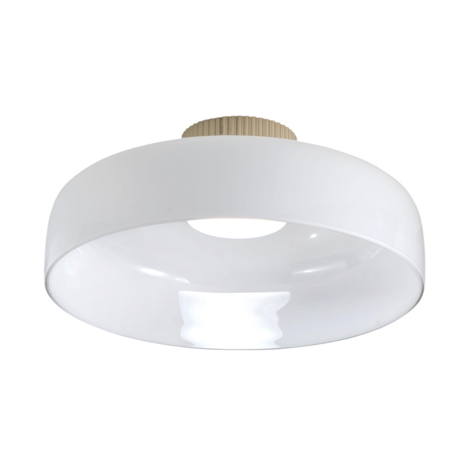 LED stropní svítidlo Lunar, bílé, sklo, Ø 42 cm, CCT, stmívatelné