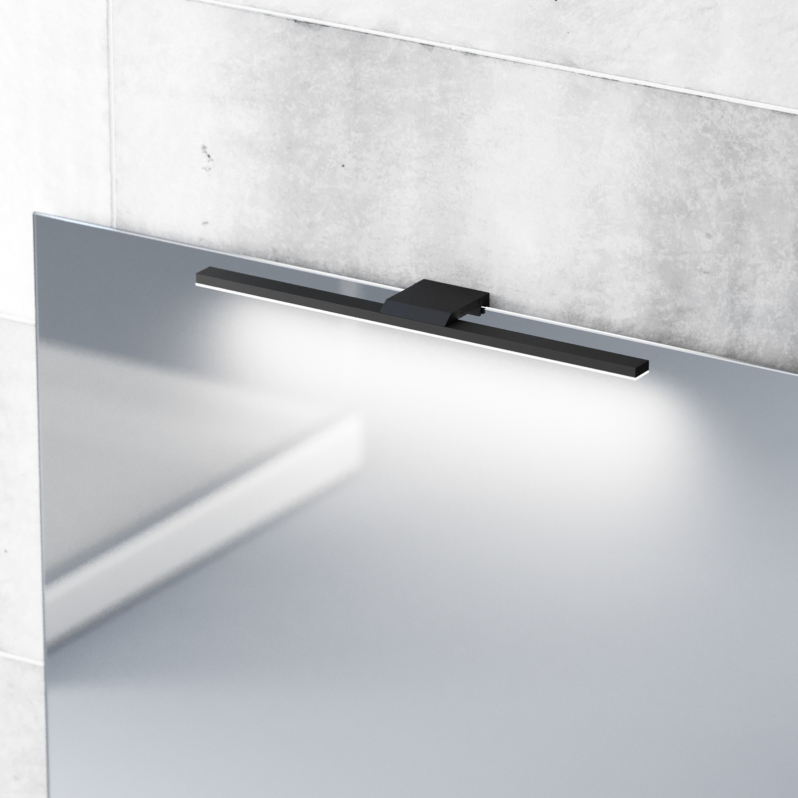 Nástěnné koupelnové svítidlo LED Modena IP44 černé, 4 000 K, šířka 40 cm
