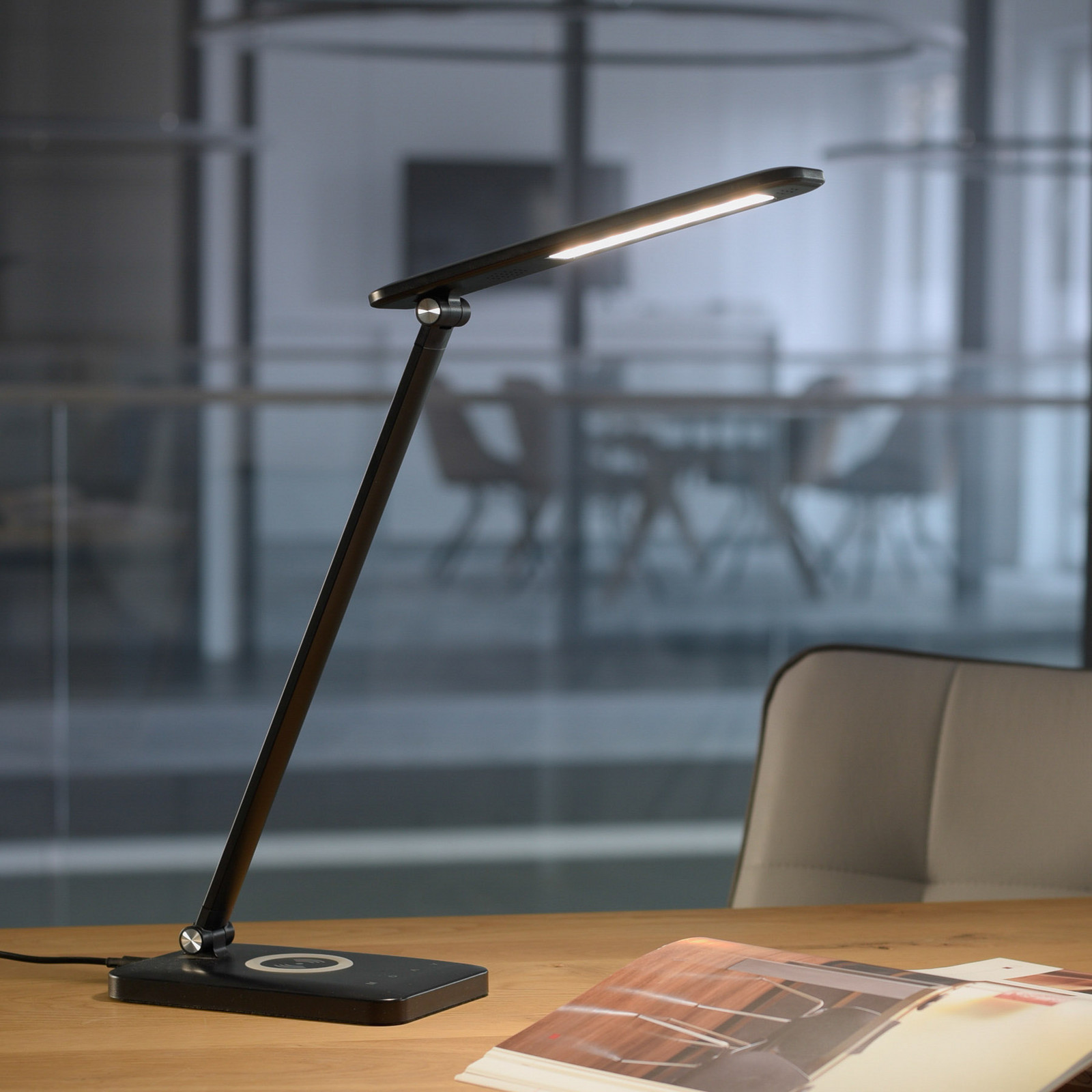 JUST LIGHT. Lampă de birou LED Florentina negru - Studiu / Birou - Plastic