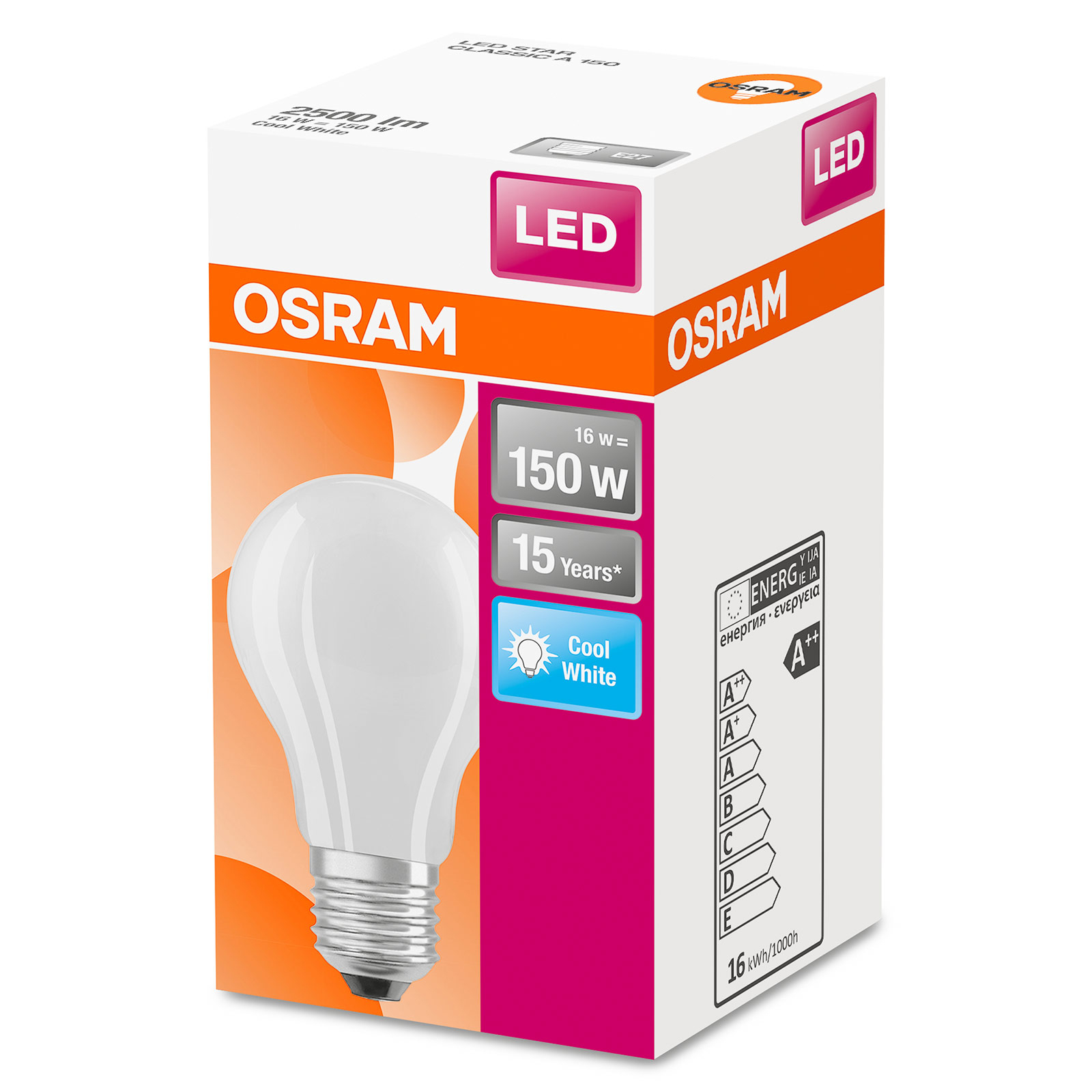 Osram LED Filament Retrofit Classic A70 12W = 100W E27 matt 1521lm 4000K DIMMBAR 