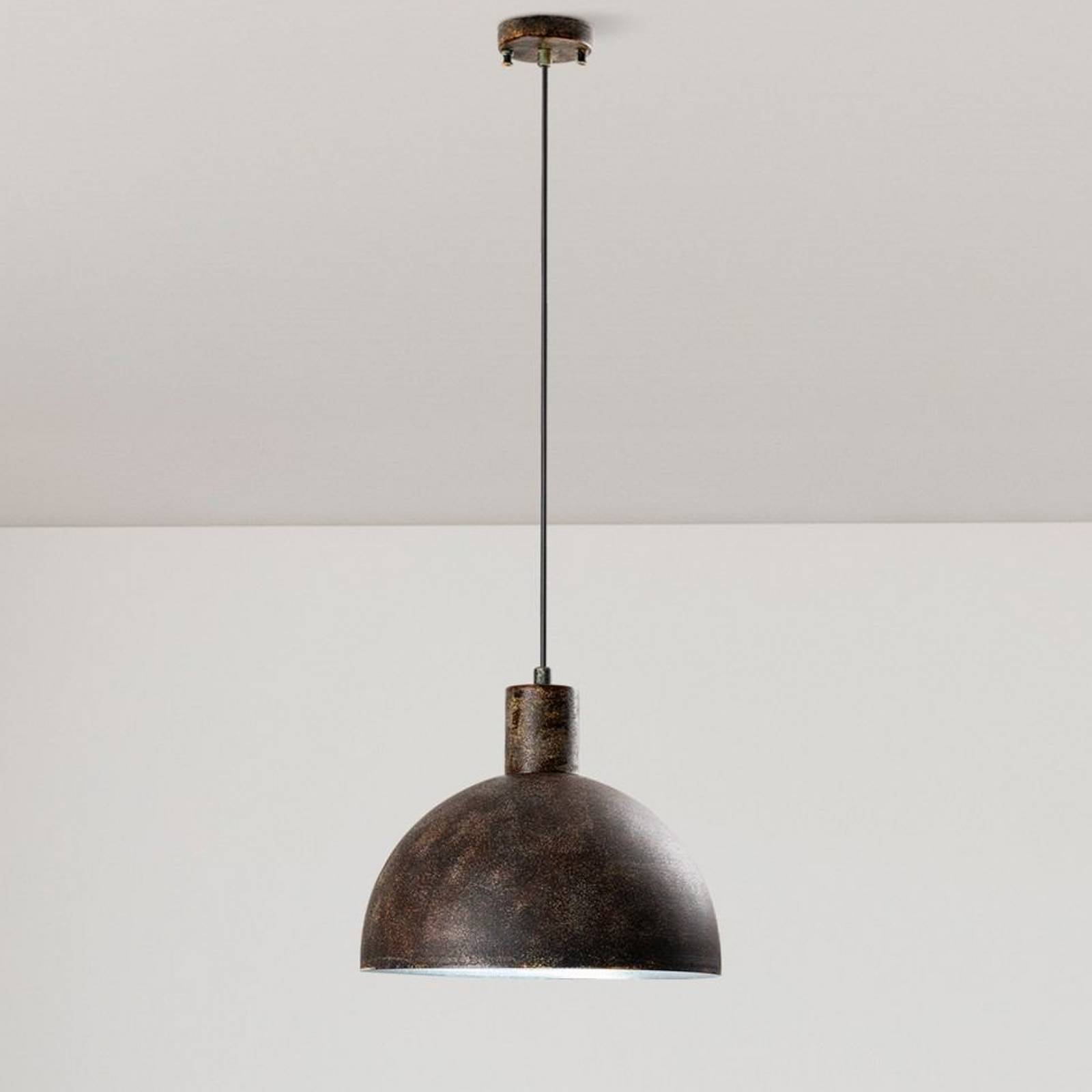 Hängeleuchte Kure, schwarz-braun, Metall, Ø 30 cm, E27 günstig online kaufen