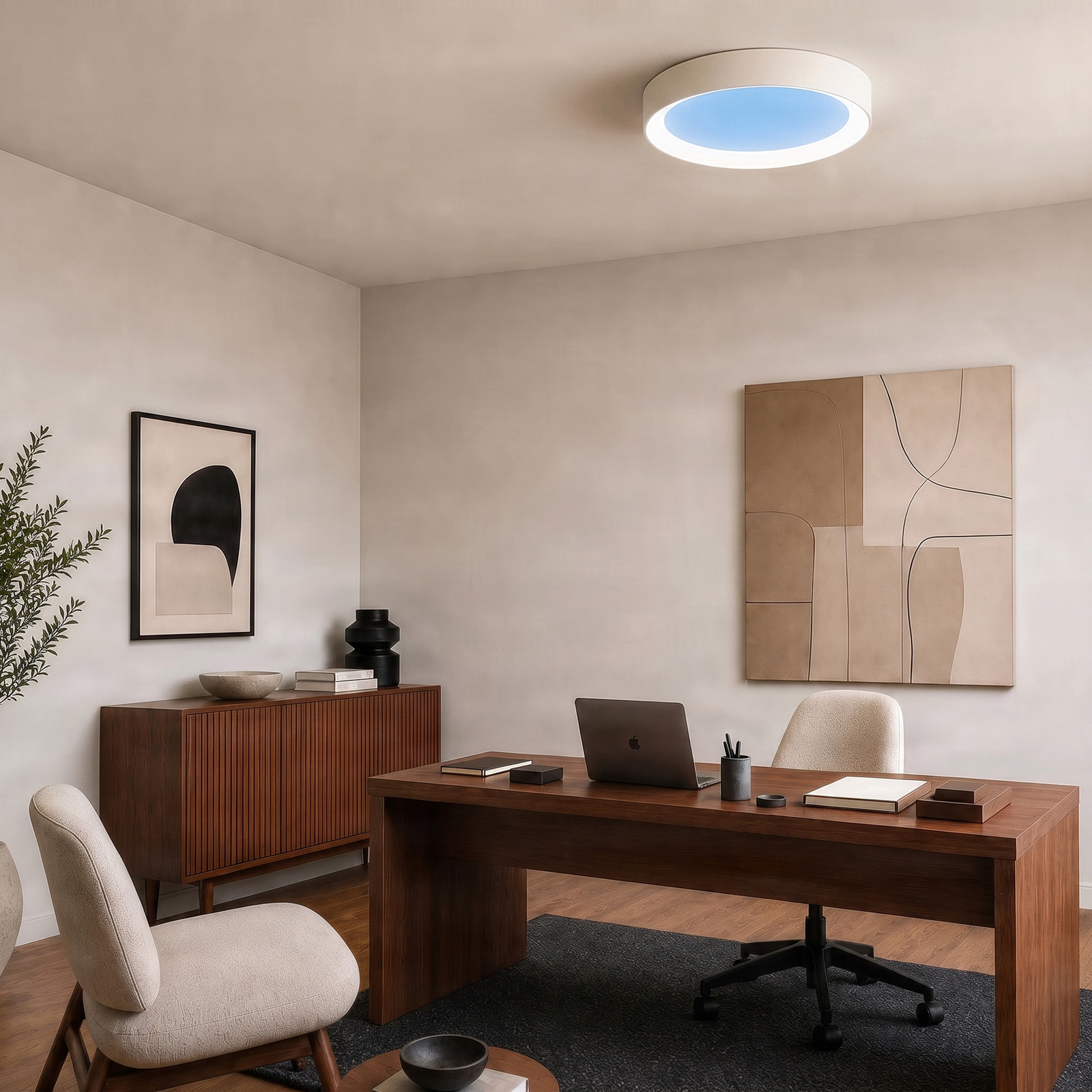 Lucande Sky plafondlamp met daglicht, Ø 50 cm, dimbaar Lucande Sky plafondlamp met daglicht, Ø 50 cm, dimbaar