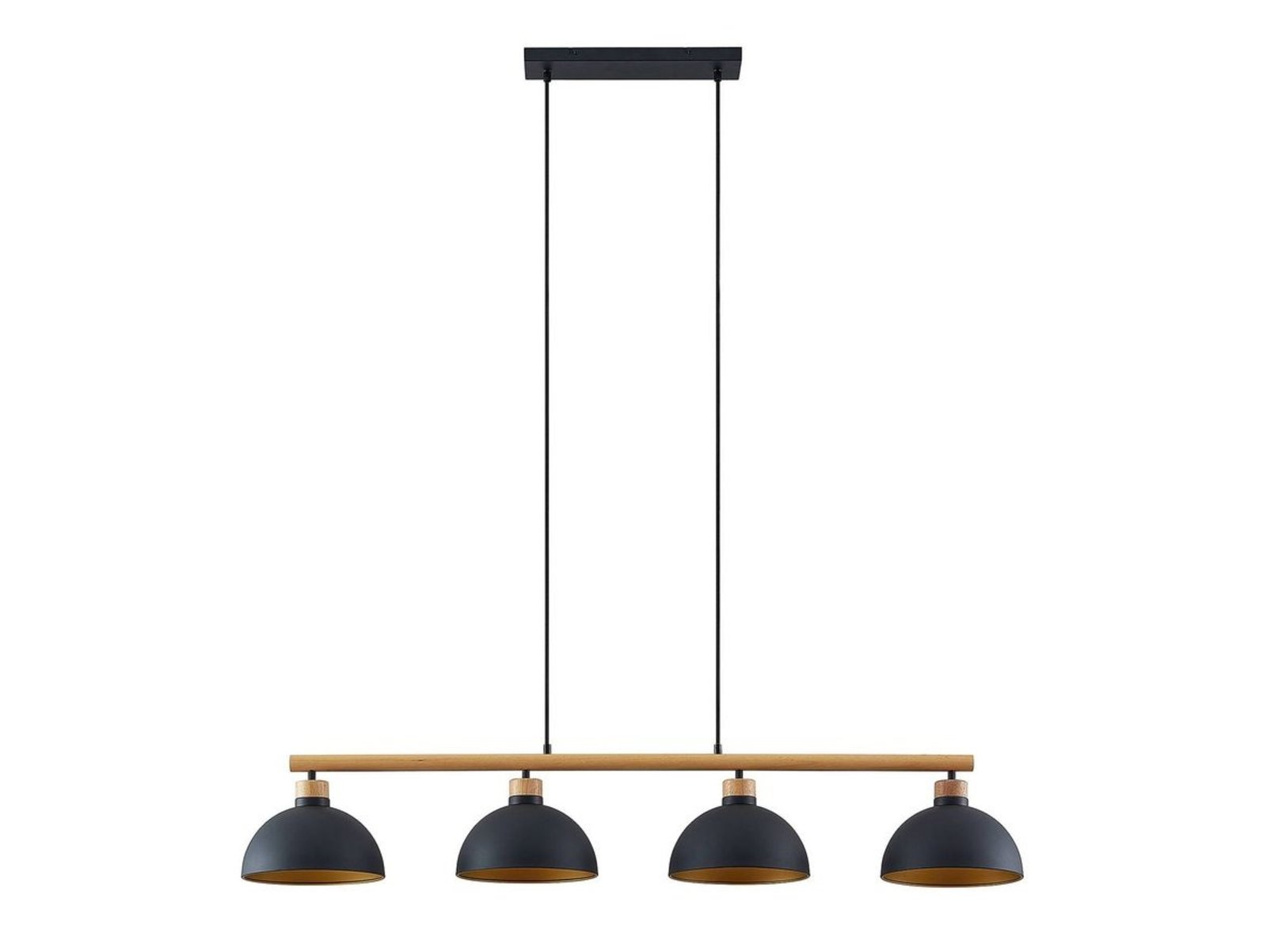 Tirzana 4 Taklampa Black/Light Wood - Lindby