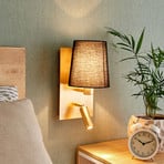 Lindby applique Aiden, 30 cm, nero, oro, lampada a LED da lettura