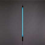 SELETTI LED lamp Linea, blauw, houten details, universeel