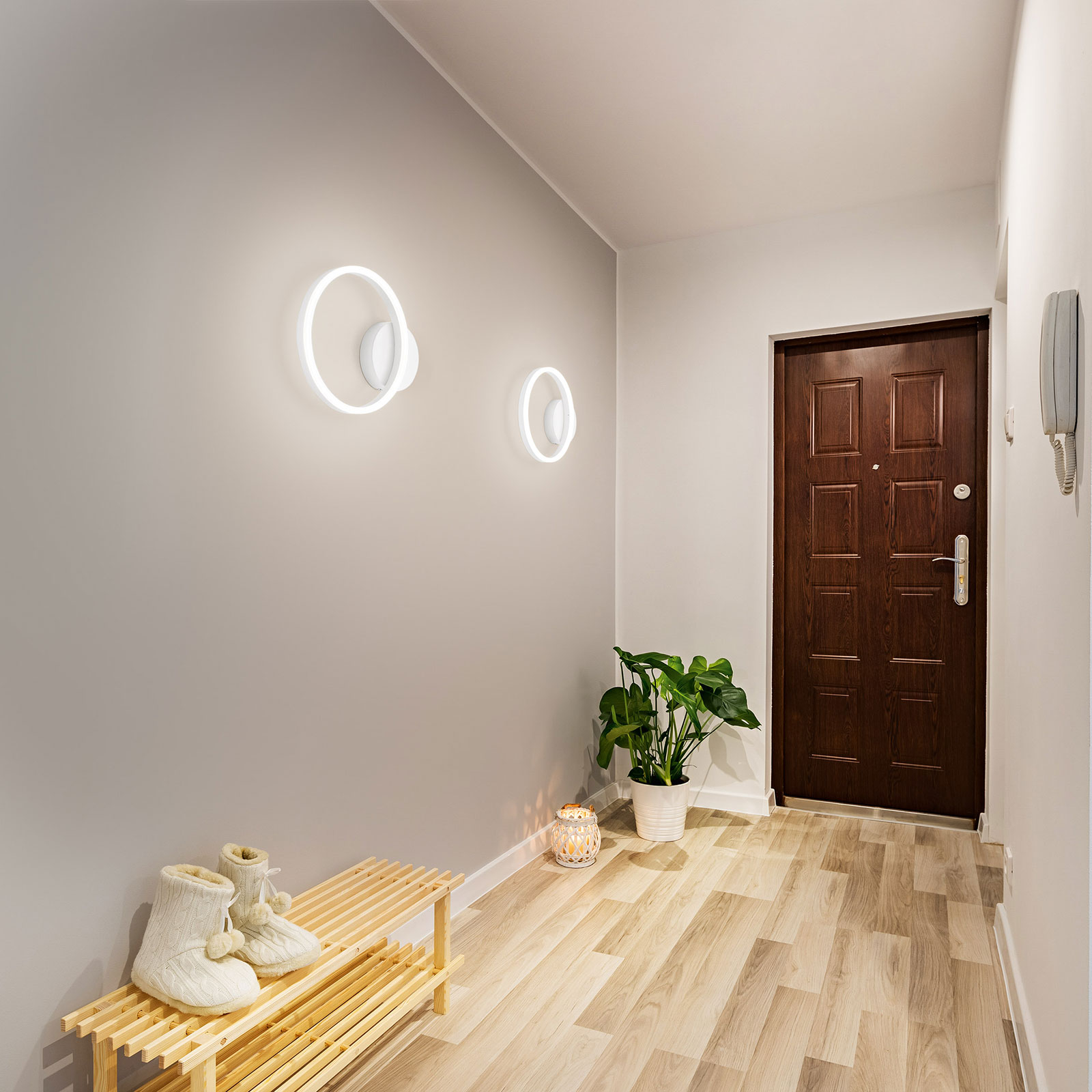 LED-Wandleuchte Giotto, einflammig, weiß