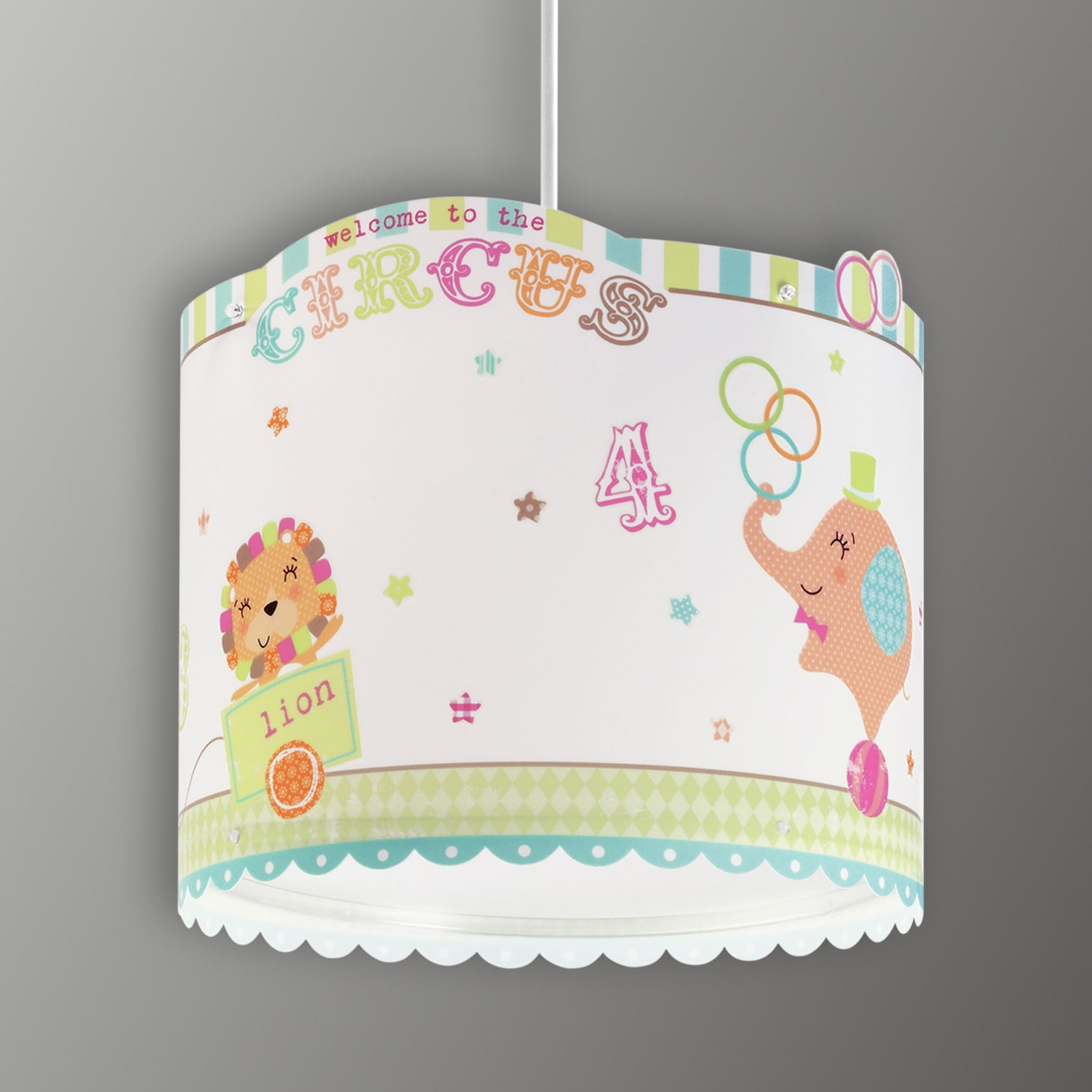 Dalber Circus - fun hanging light for children, for Children's Room, plastic, E27, 60 W, energy efficiency: A++, H: 23 cm