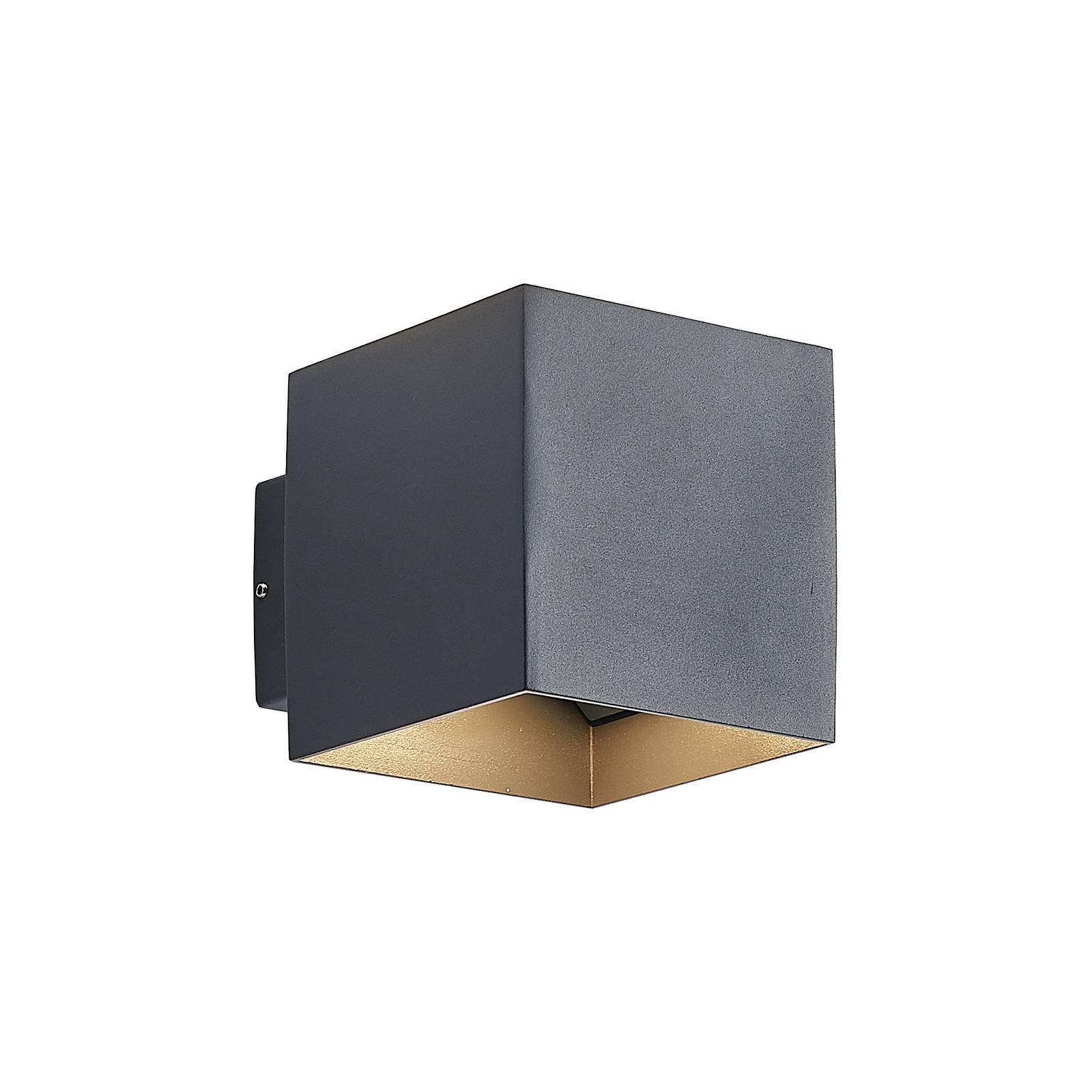 ELC Esani LED outdoor wall lamp, anthracite, die-cast aluminium, glass, 6 W, W: 10.4 cm, H: 10.2 cm