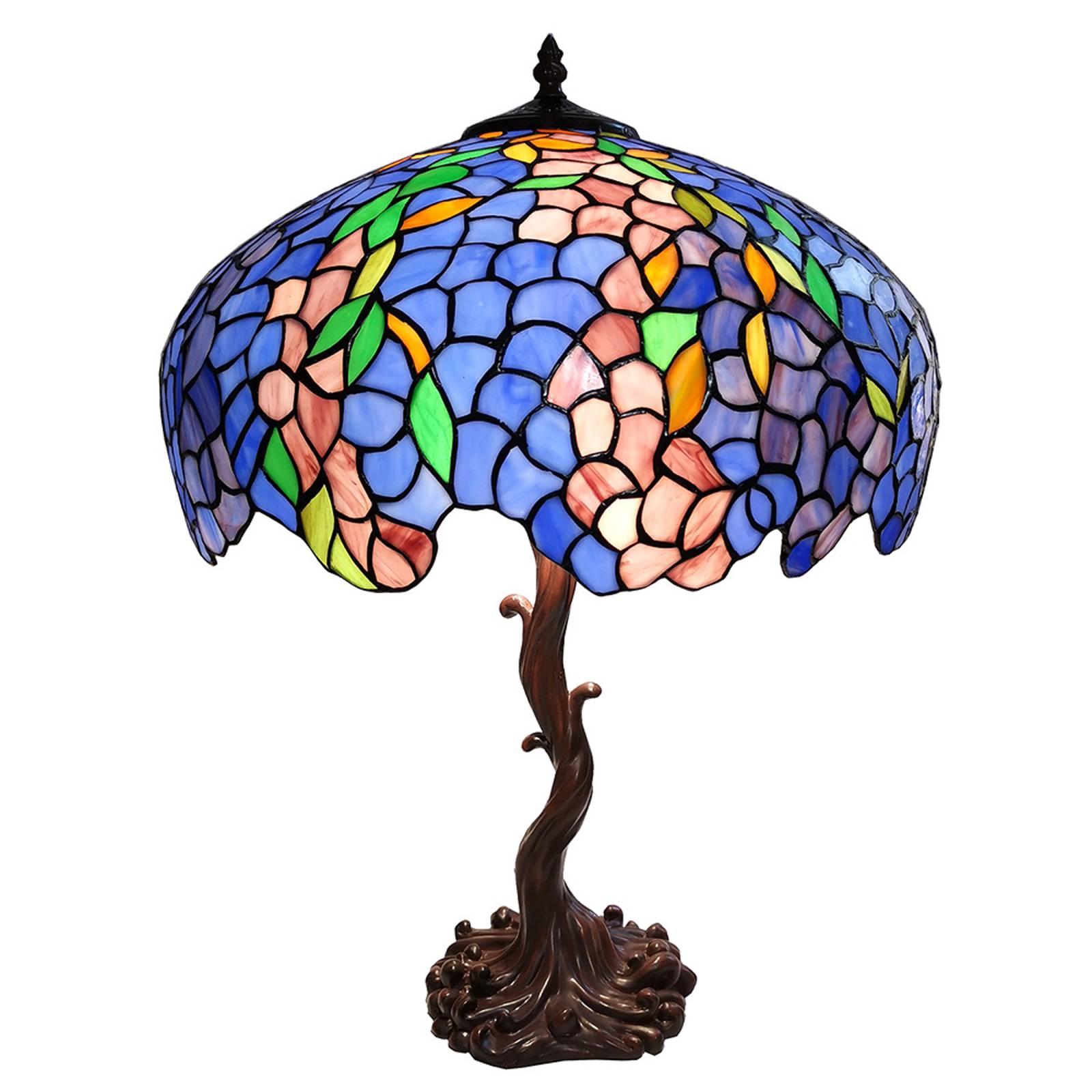 Lampe à poser 5LL-6070 bleue/verte style Tiffany