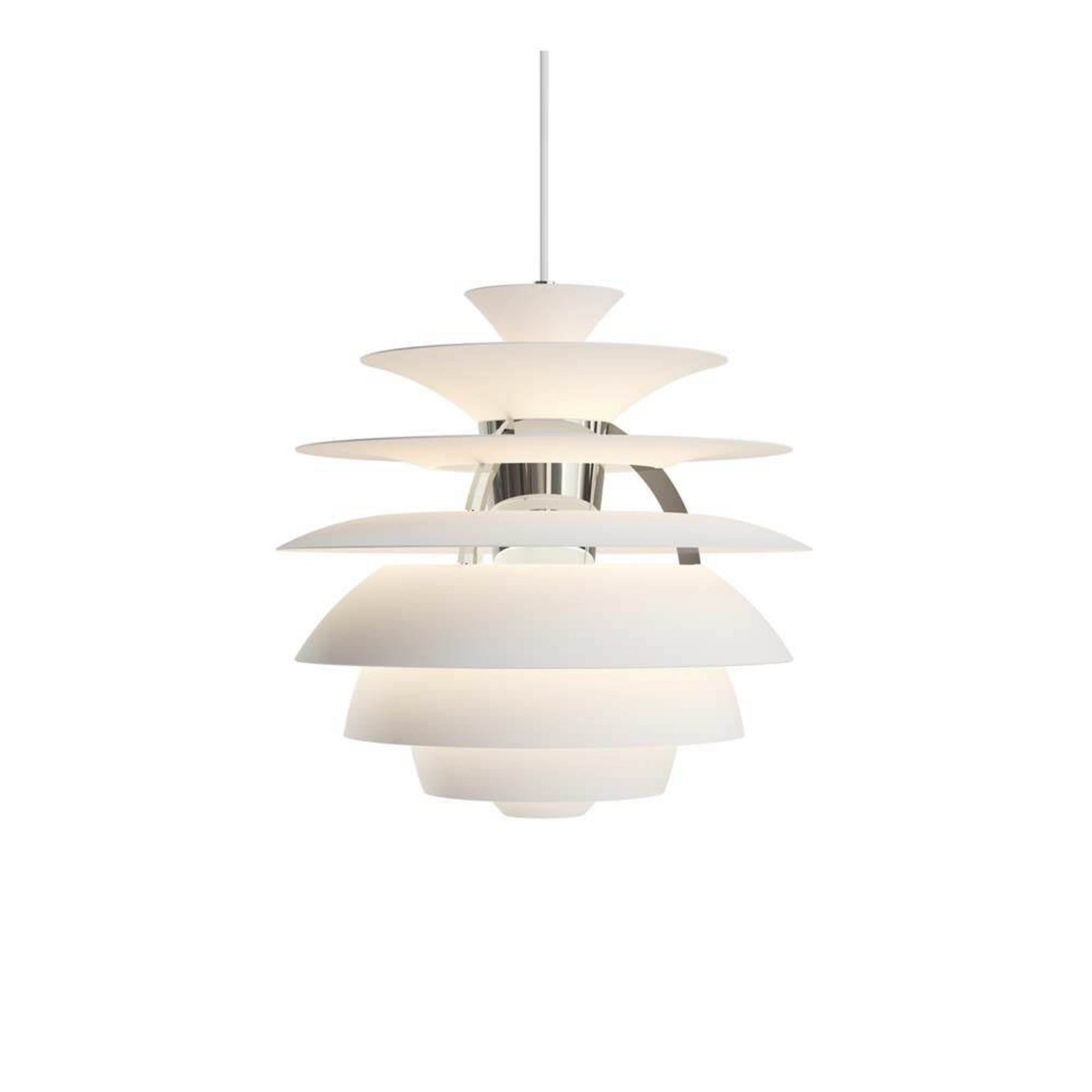 PH Snowball hængelampe, hvid/krom, Ø 40 cm Louis Poulsen - Stue - Aluminium