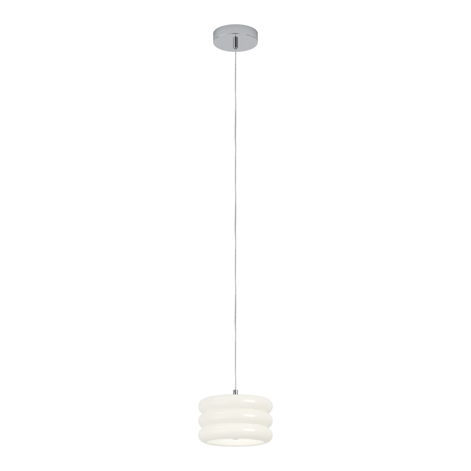 Hængelampe Tortora, hvid, Ø 20 cm, glas, E27