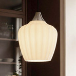 Ripplamp Amalfi, opaalvalge, Ø 25 cm, klaas, E27, pistik