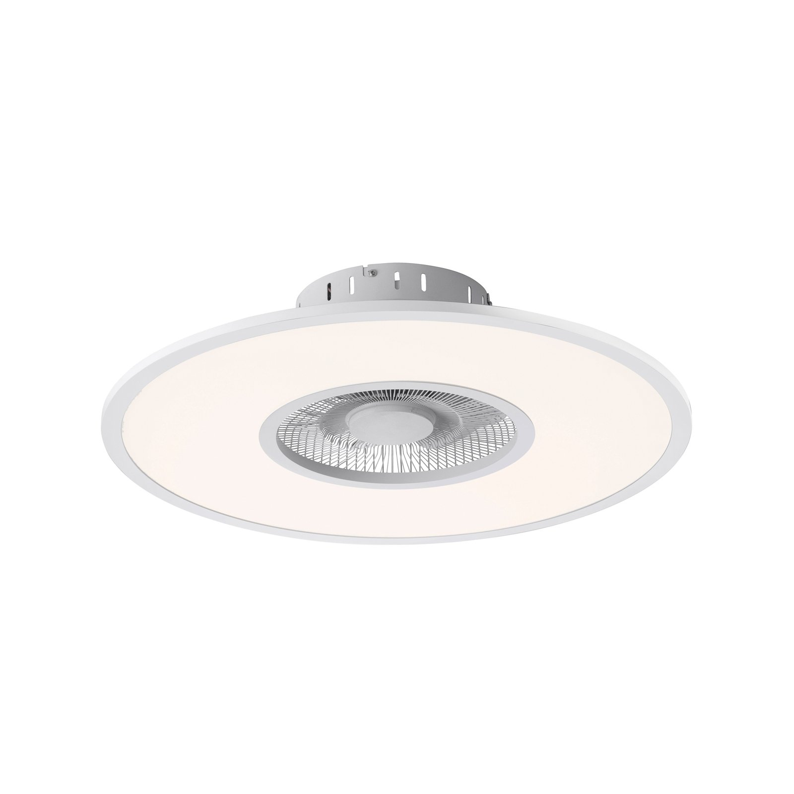 LED ceiling fan Flat-Air, CCT, white, Ø 59.5cm