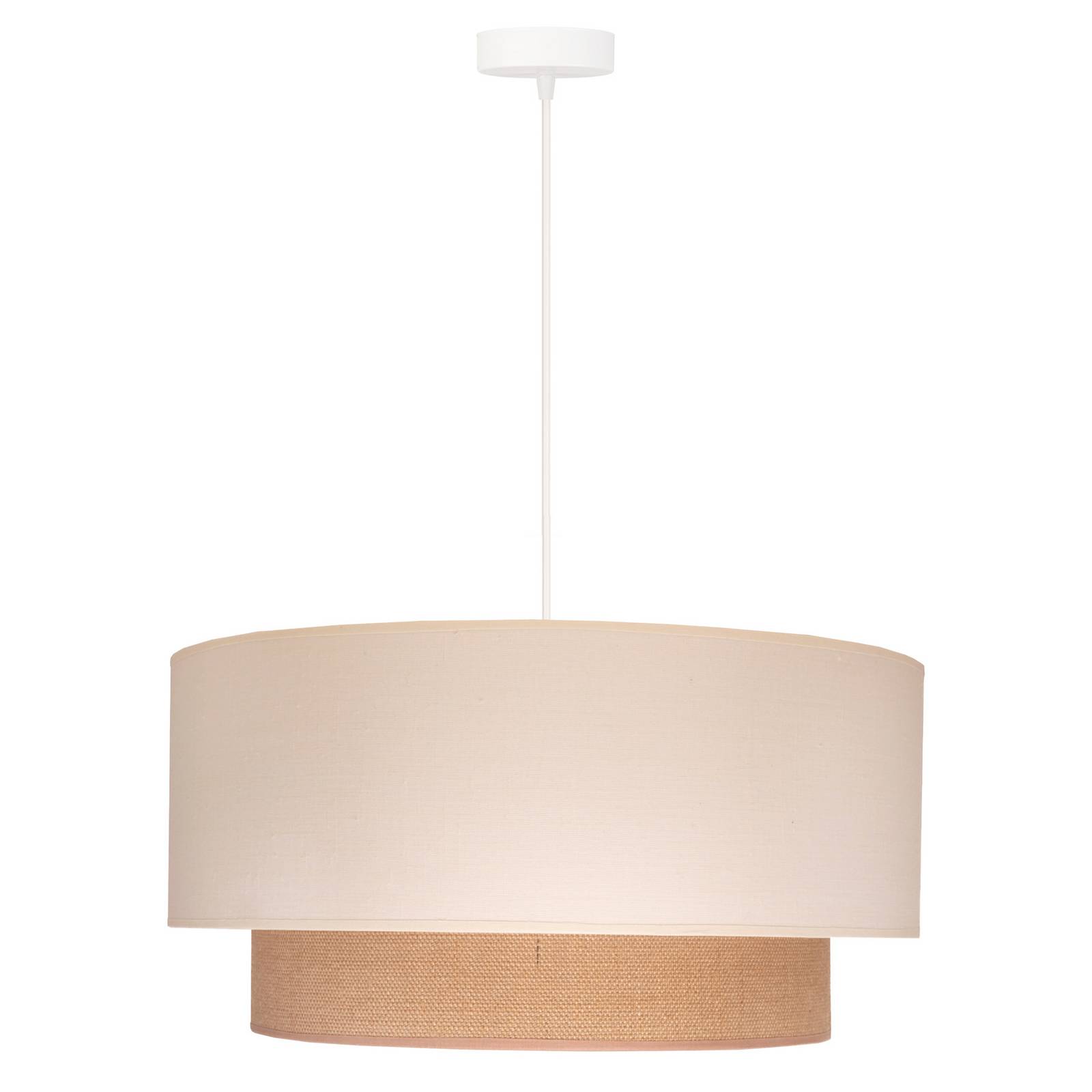 Żyrandol Boho, Ø 60 cm, 1-pkt. ecru/juta, brązowy