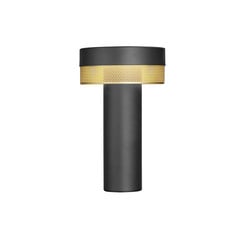 Lampada LED da tavolo Batteria ricaricabile Mesh, altezza 24 cm, nero/oro