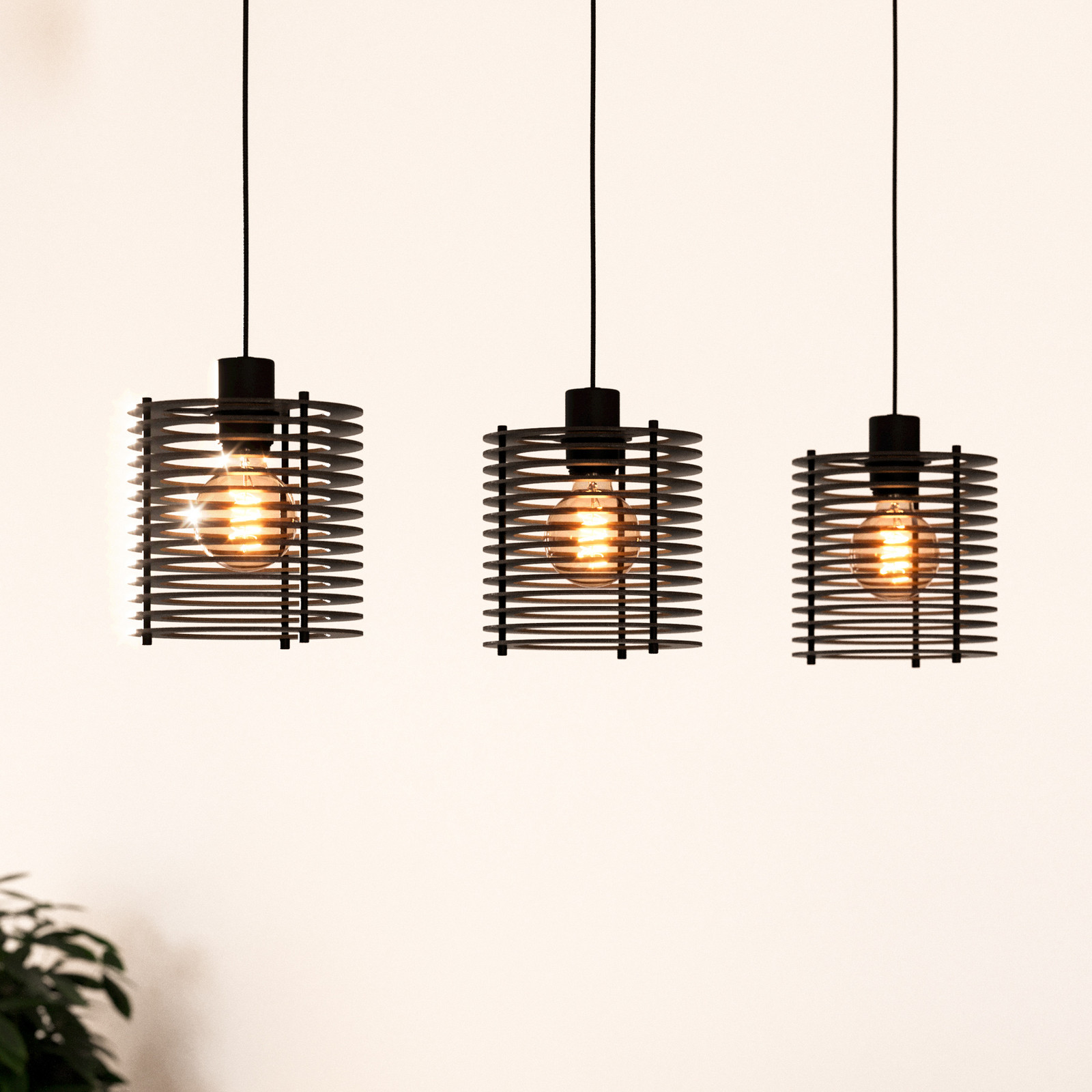 EGLO Segovia lampă suspendată 3 becuri - Camera de zi / sufragerie - Modern - negru - Metal