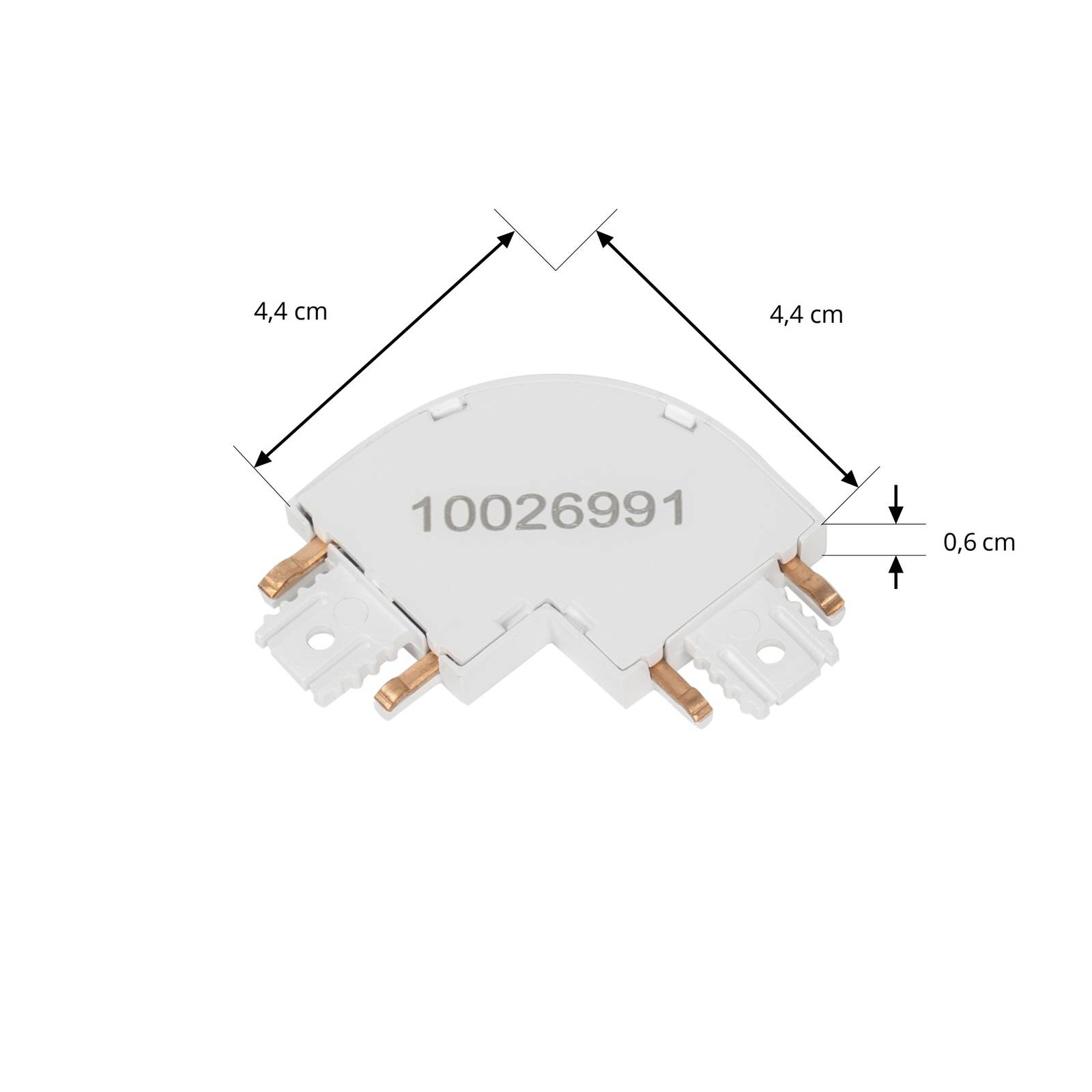 Lindby L-kontakt Lumaro vit 90° rundad set om 2