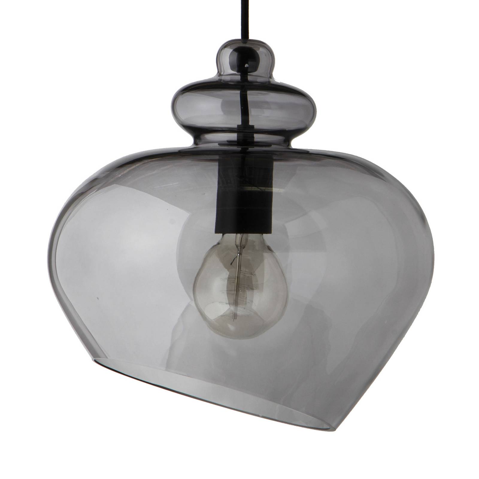 FRANDSEN Grace glashänglampa, Ø 30 cm rökgrå