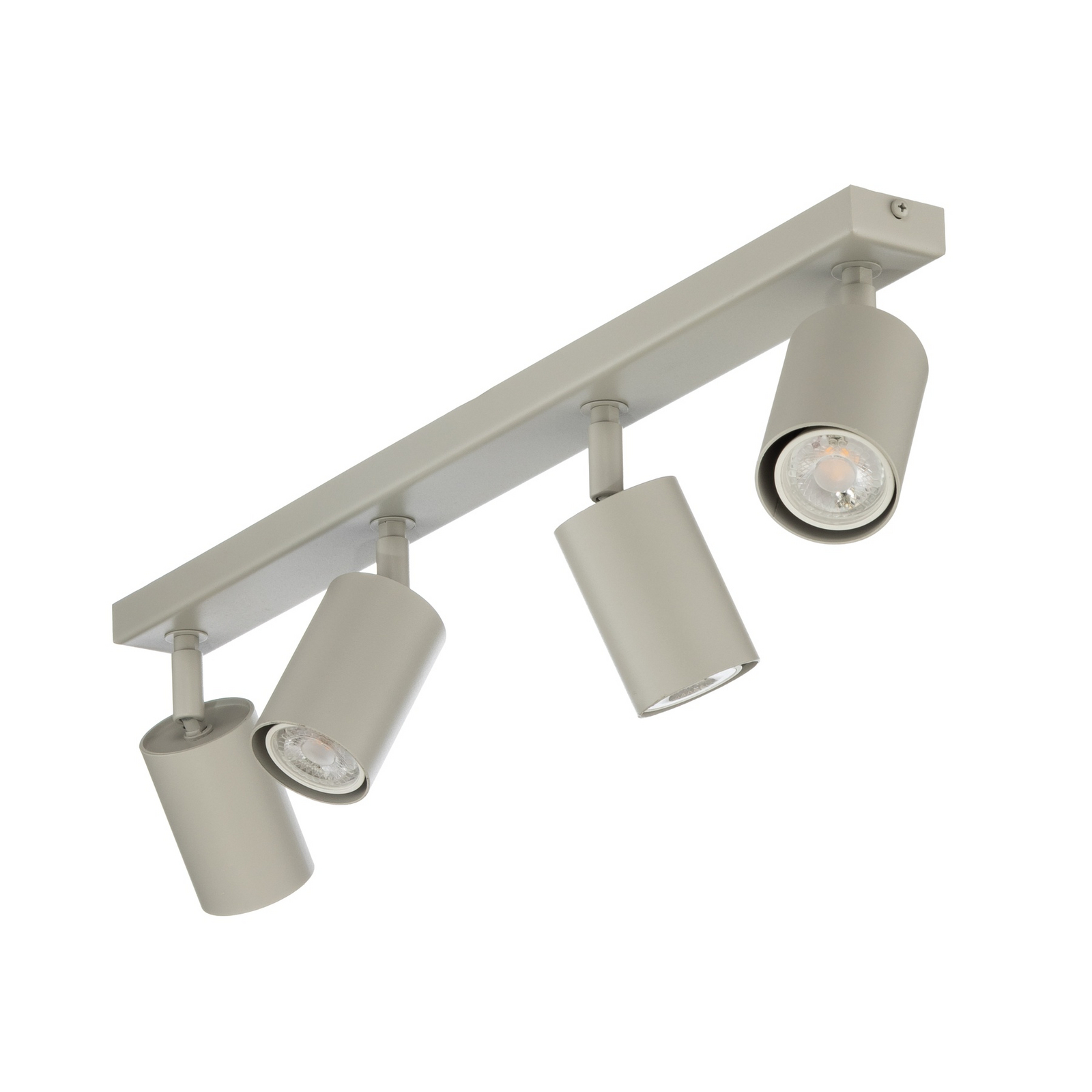 Deckenstrahler Zoom, 4-flammig, grau-beige, Stahl, GU10