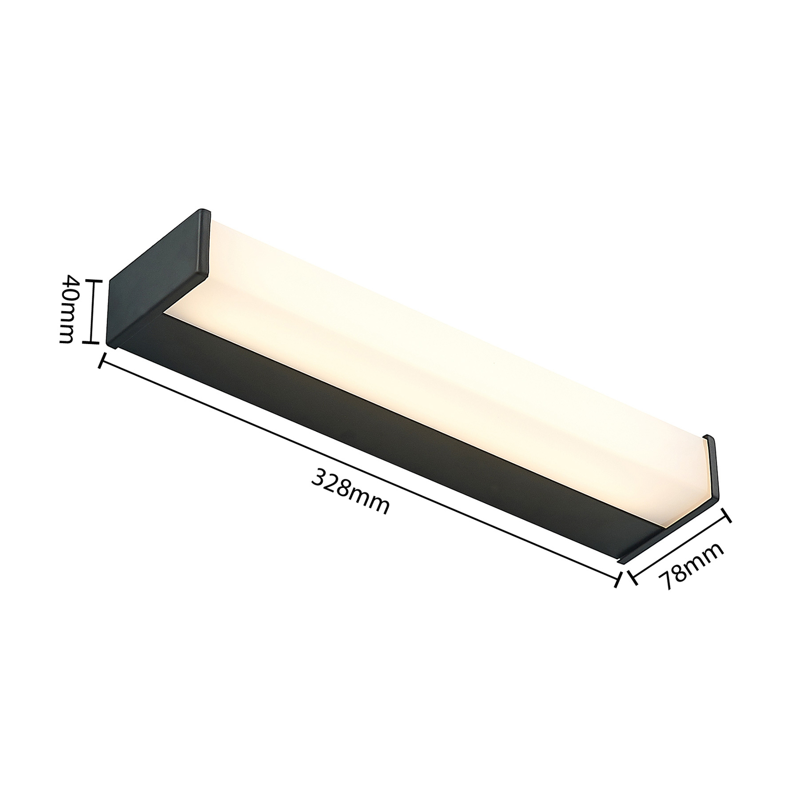 Lindby Ulisan LED koupelnové světlo hranaté 32,8cm