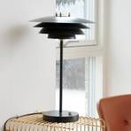 Bretagne asztali lámpa, többrétegű ernyő, fekete