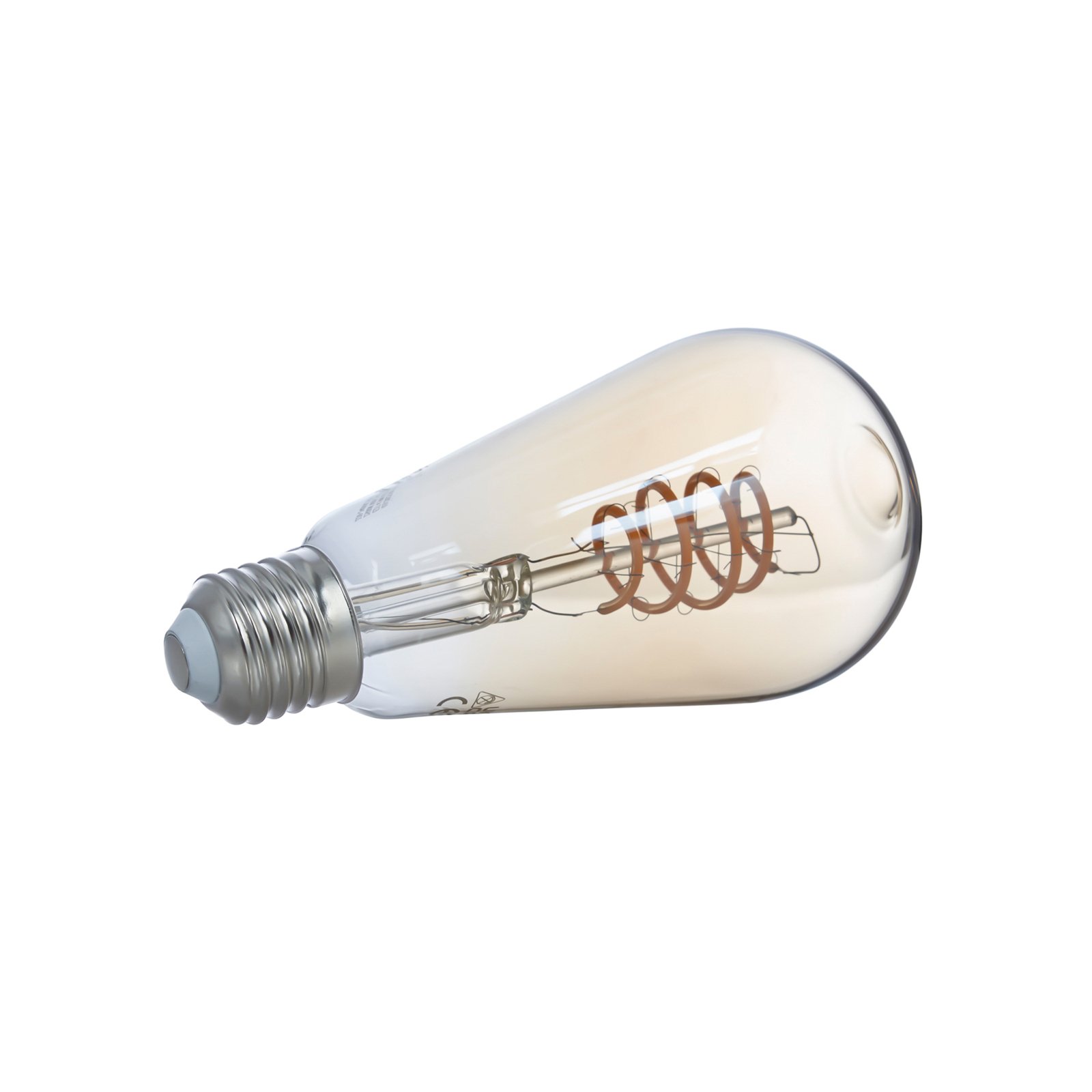 LUUMR Smart LED, set di 2, E27, ST64, 4,9W, ambra, trasparente, Tuya