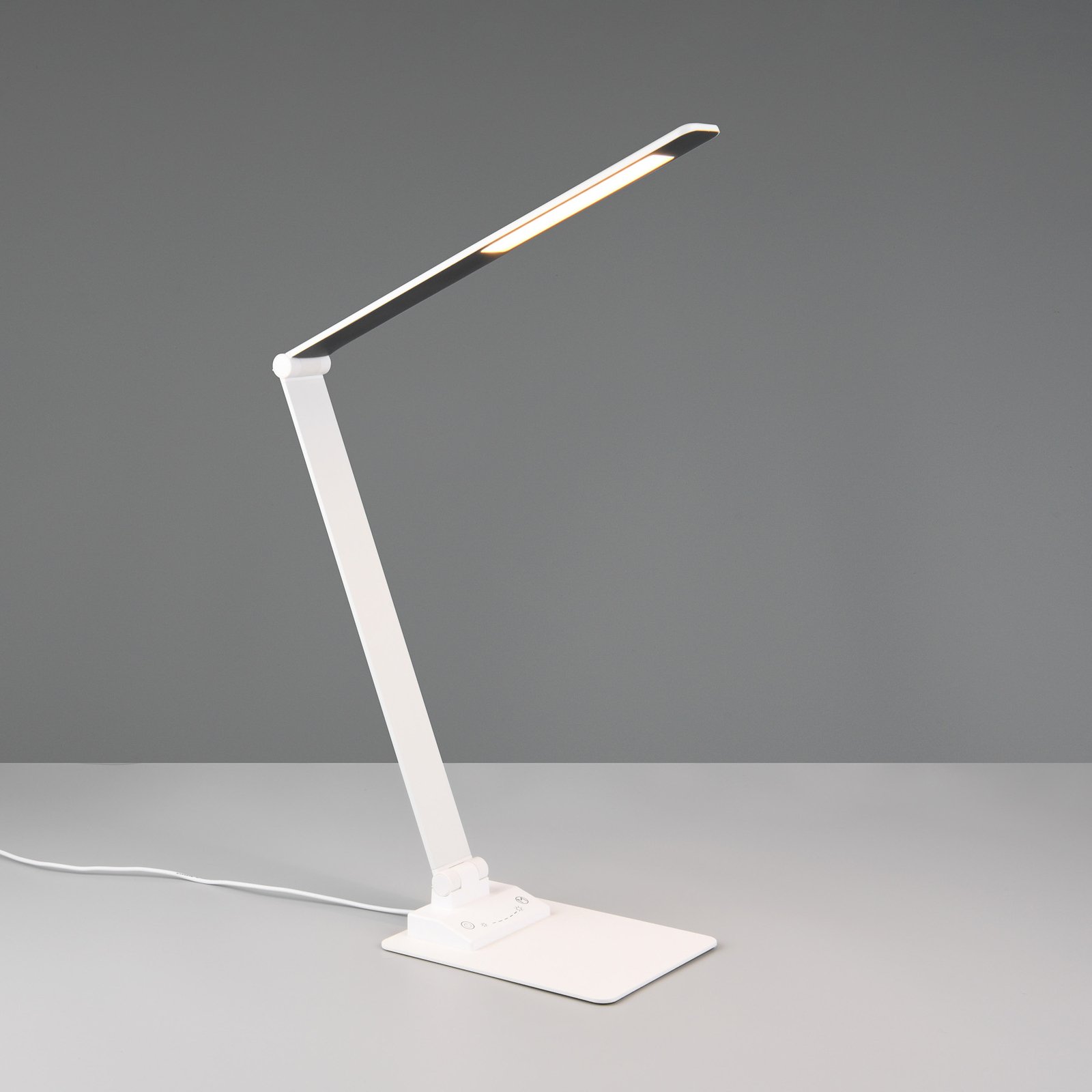 Travis LED stolna lampa, bijela, CCT, prigušiva, na dodir, USB