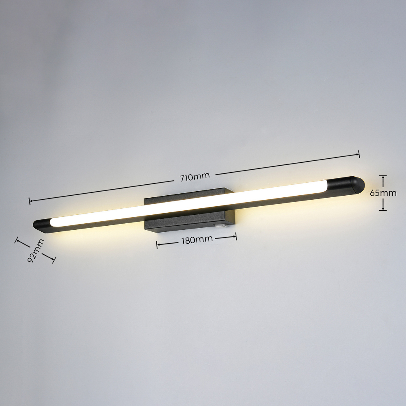 LED sienas lampa „Alberto“, melna, platums 71 cm, IP44 LED sienas lampa „Alberto“, melna, platums 71 cm, IP44