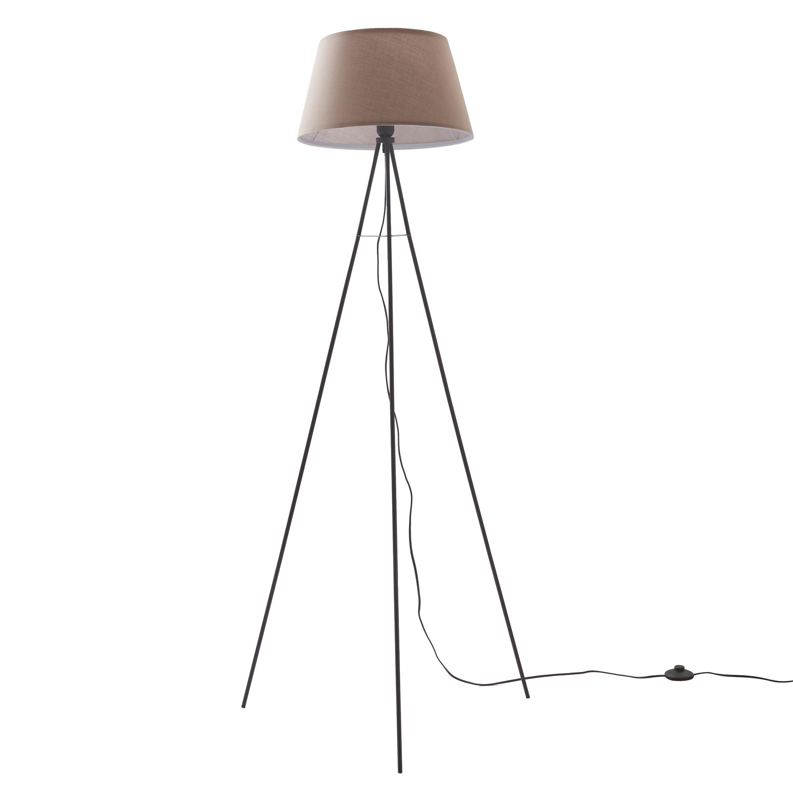 ELC Elsika tripod floor lamp, fabric, brown