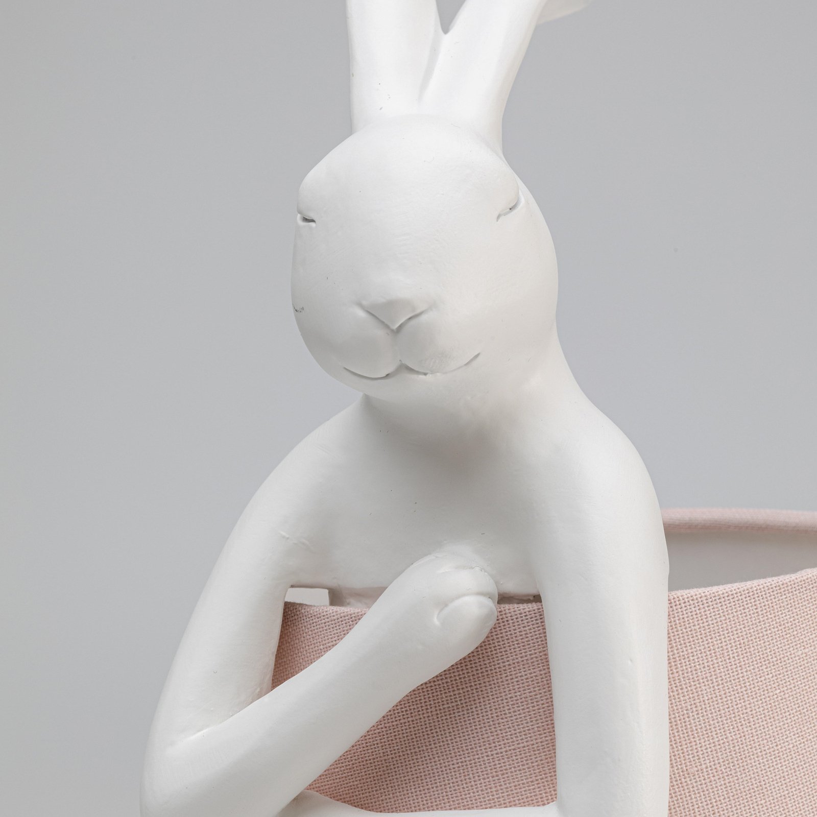 KARE Animal Rabbit galda lampa, balta/rozā, augstums 50 cm