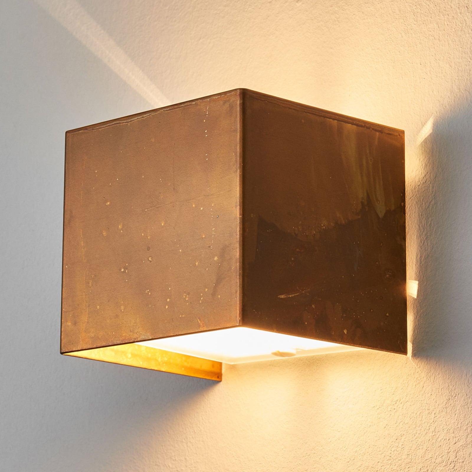 Gibas Wall lamp LOLA with oxidized brass, for Living / Dining Room, Oxidised brass, G9, 40 W, energy efficiency: A++, W: 9 cm, H: 9 cm