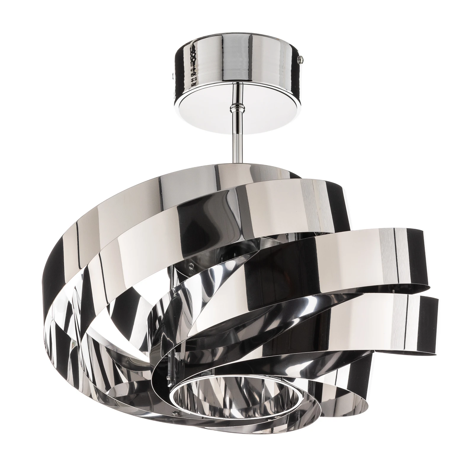 Vento ceiling light, chrome nickel-coloured, Ø 40 cm, metal