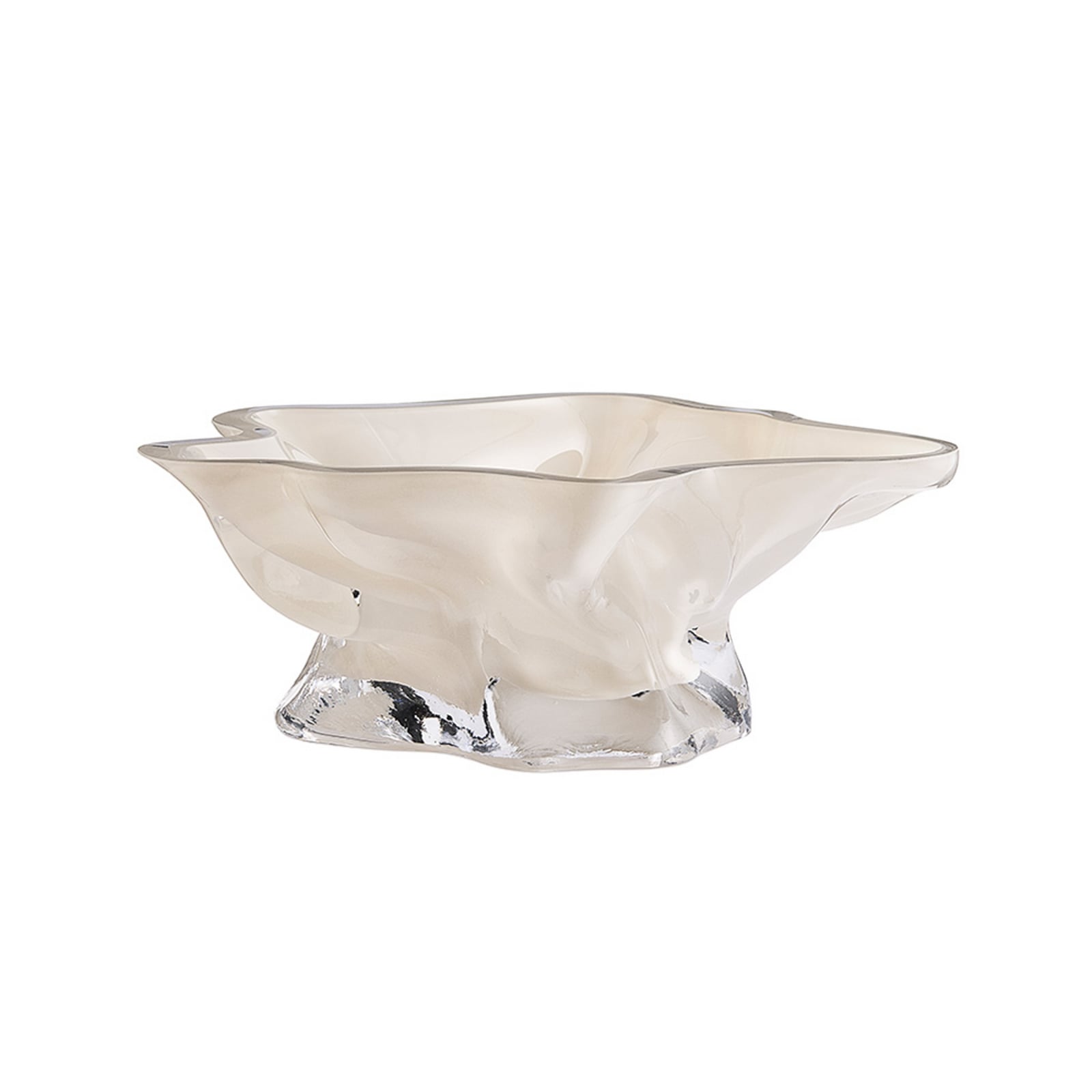 Vena skål, cremefarvet, længde 35 cm, højde 13 cm, glas – AYTM Vena skål, cremefarvet, længde 35 cm, højde 13 cm, glas – AYTM