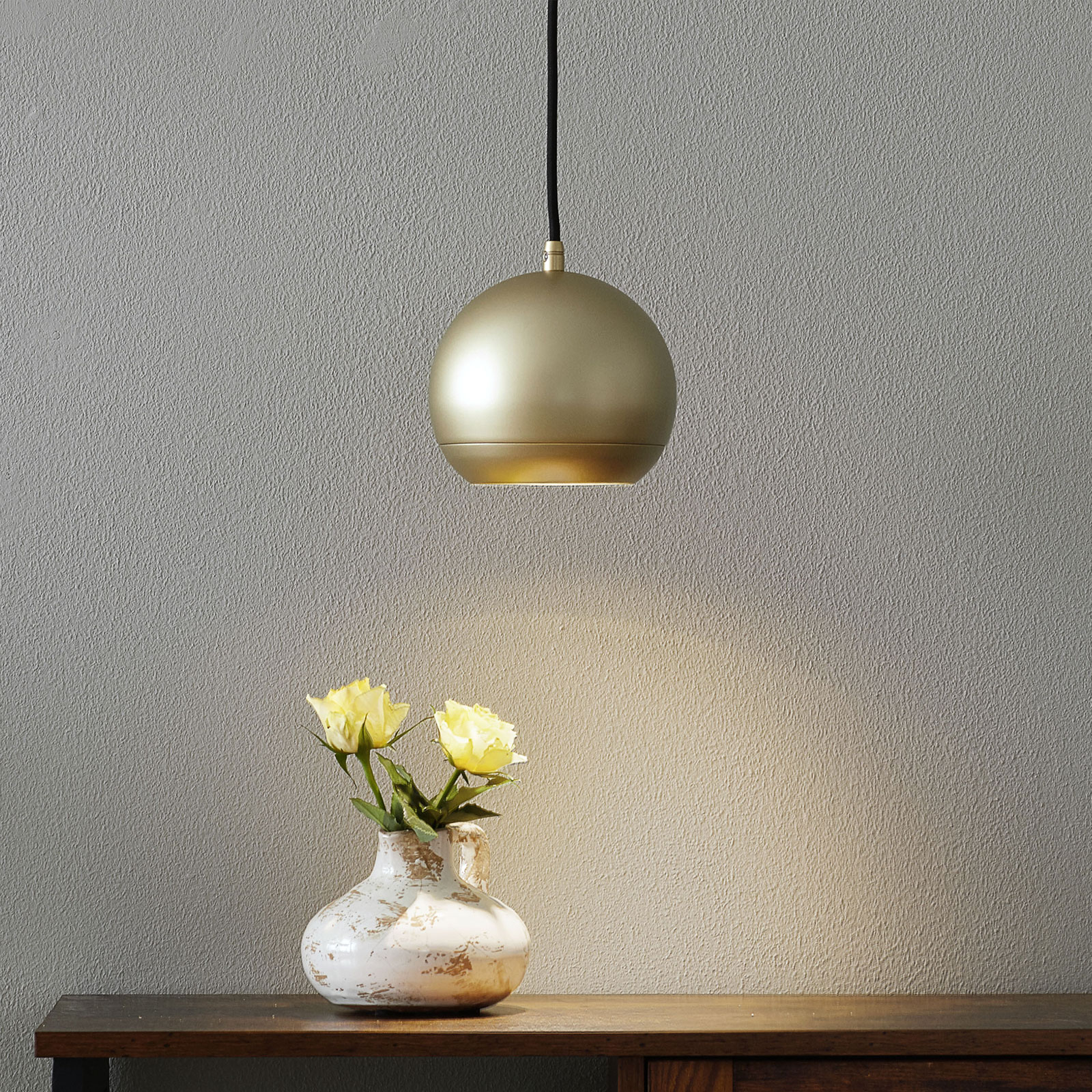 SLV Light Eye 150 hanging light in gold, for Living / Dining Room, steel, GU10, 75 W, energy efficiency: A++, H: 12 cm