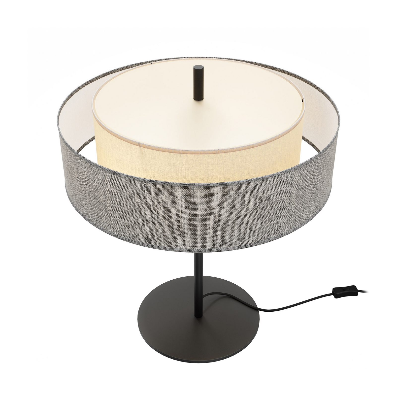 Piantana Bergamo, grigio/nero, tessuto, altezza 39 cm, E14