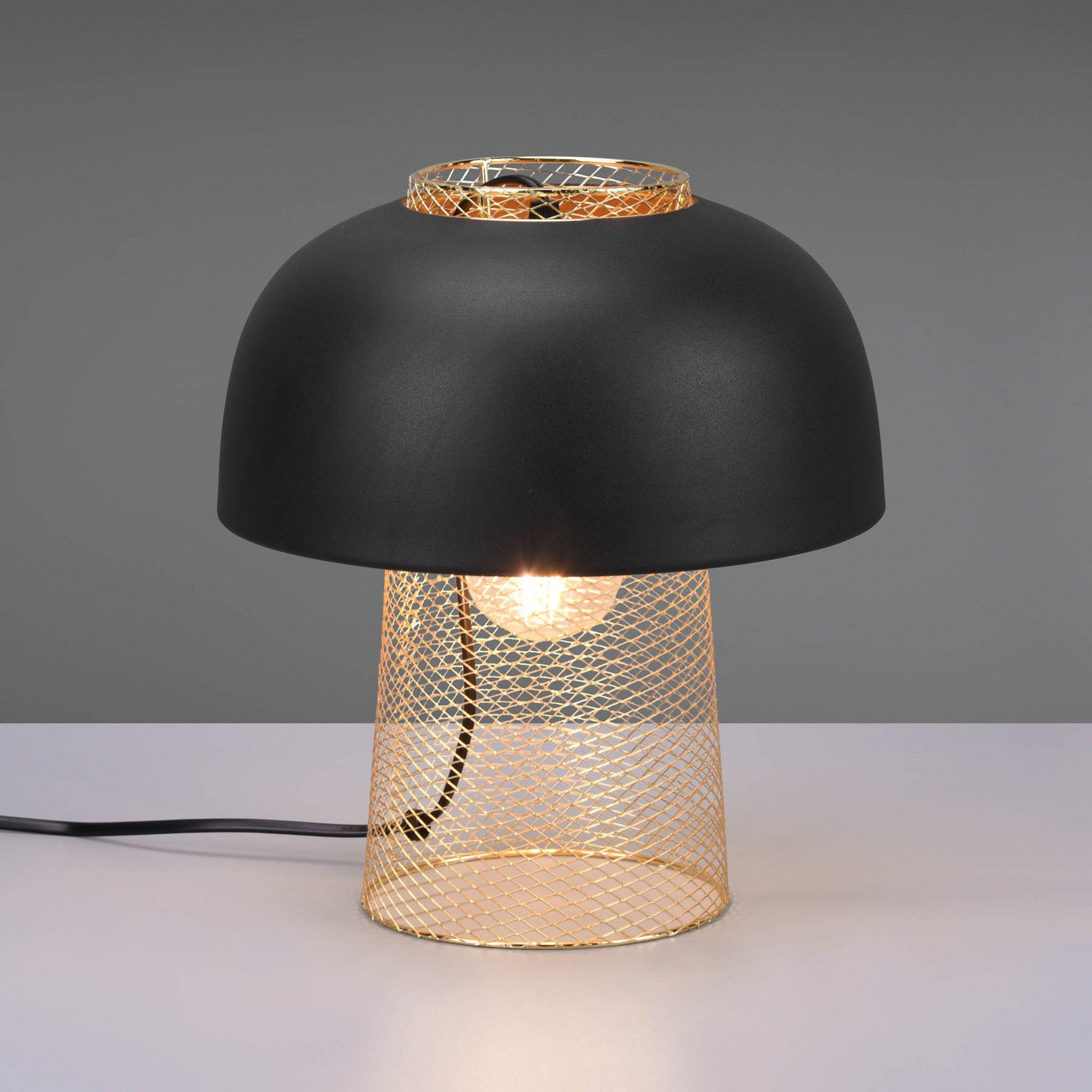 Punch lampă de masă negru/auriu Ø 25 cm
