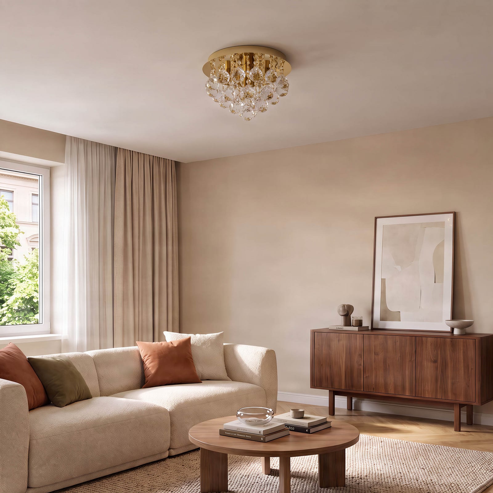 Gillion 4 plafondlamp Crystal/Gold - Lindby