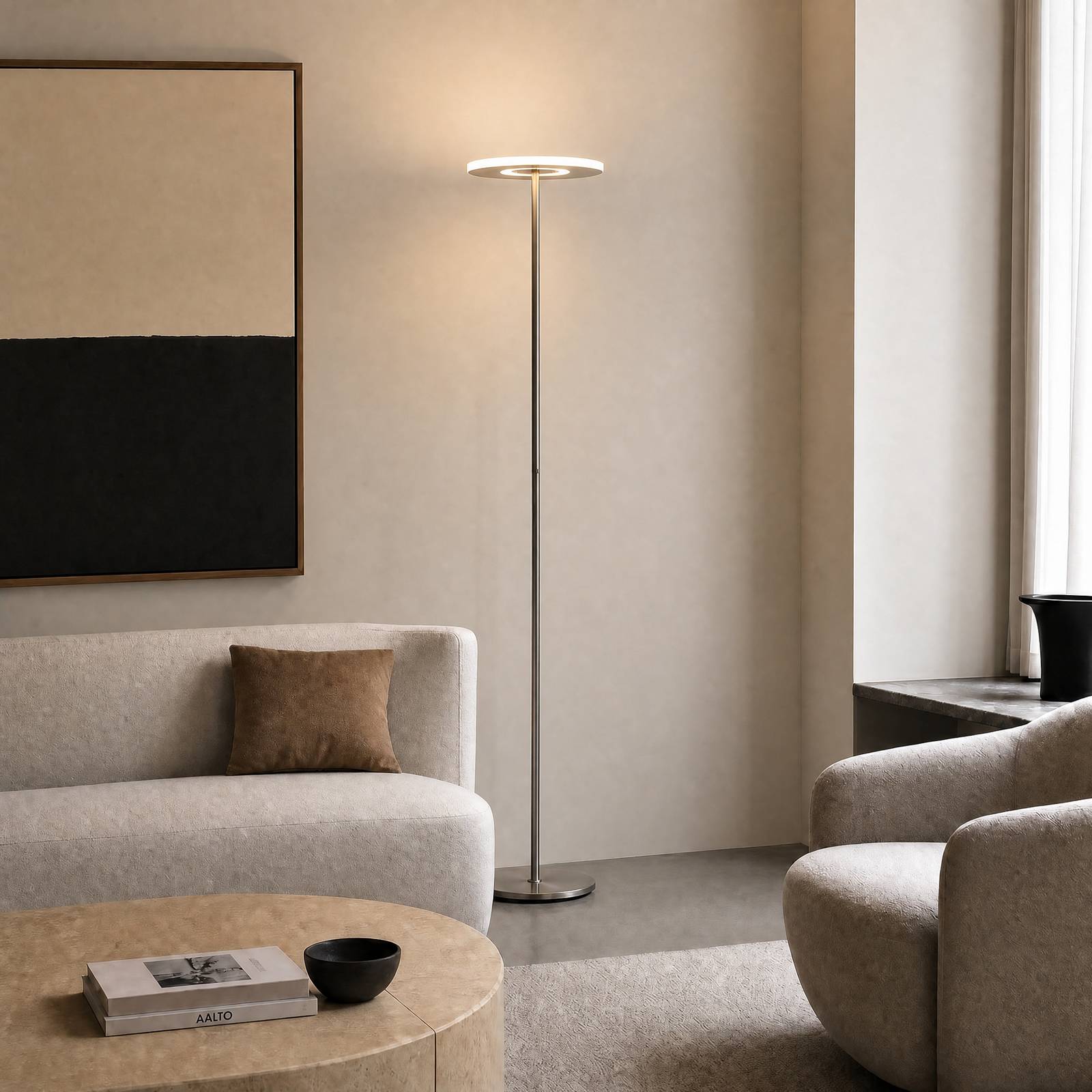 Lucande Raymond Led Floor Lamp, Titanium Colour, Cct, Dimmable