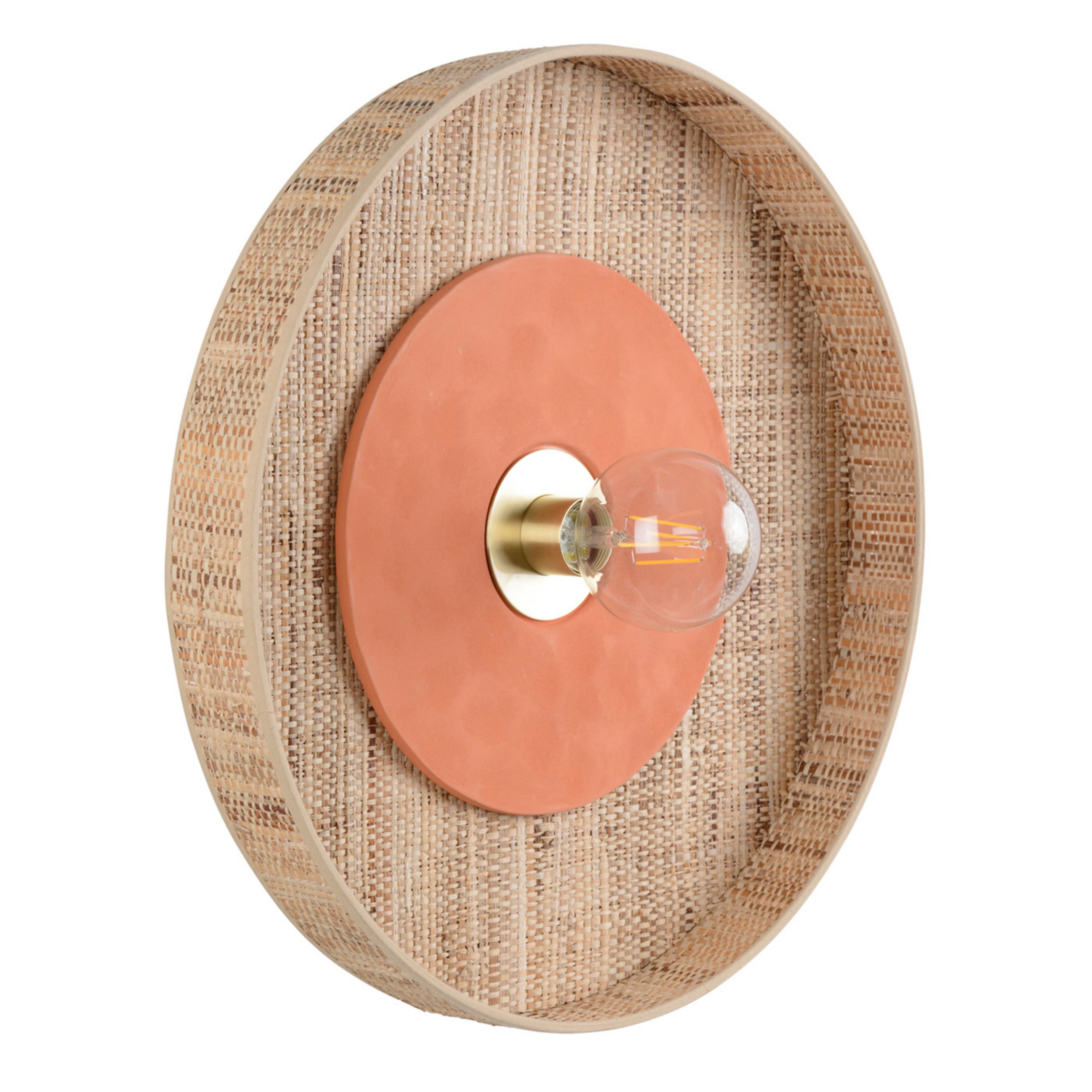 Portinatx Candeeiro de parede terracota, Ø50cm - MARKET SET