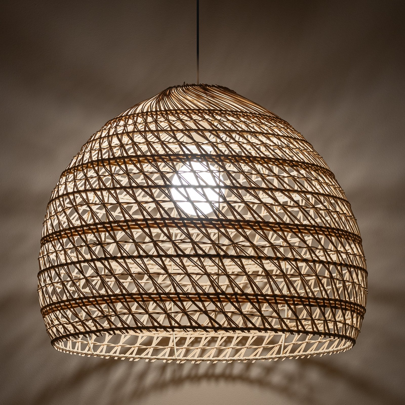 BOHO pendant light, Ø 60 cm, natural brown, rattan, E27